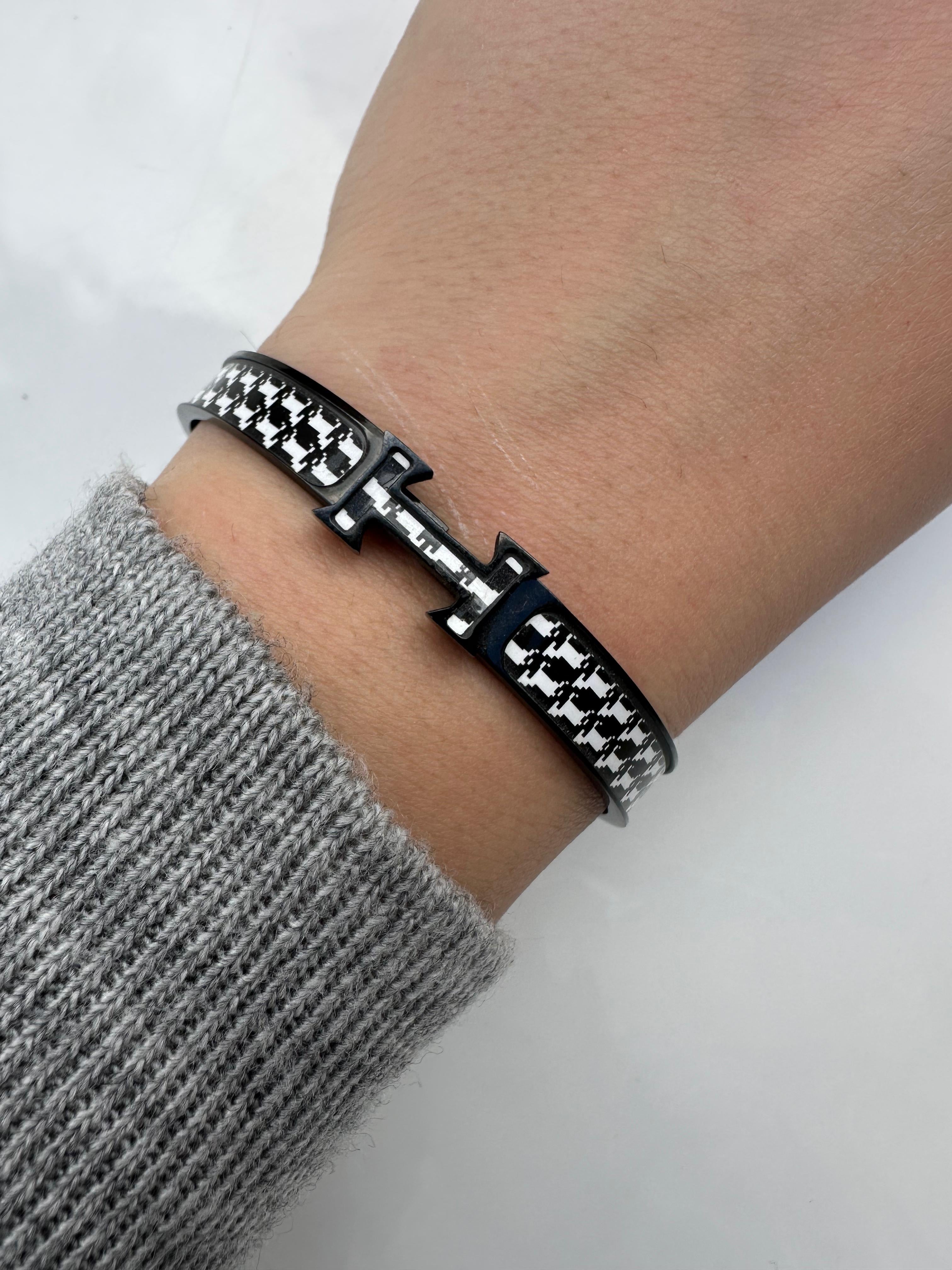 Hermes black and white bangle