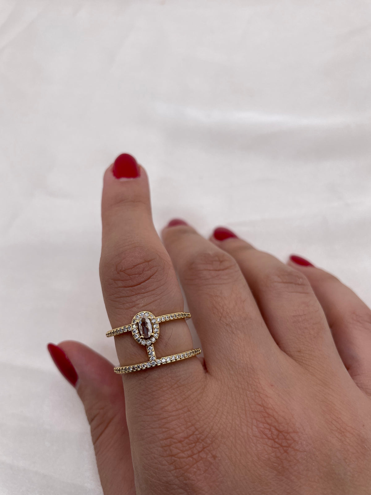 Two layer Zircon Ring