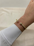 Gold round colorful bangle