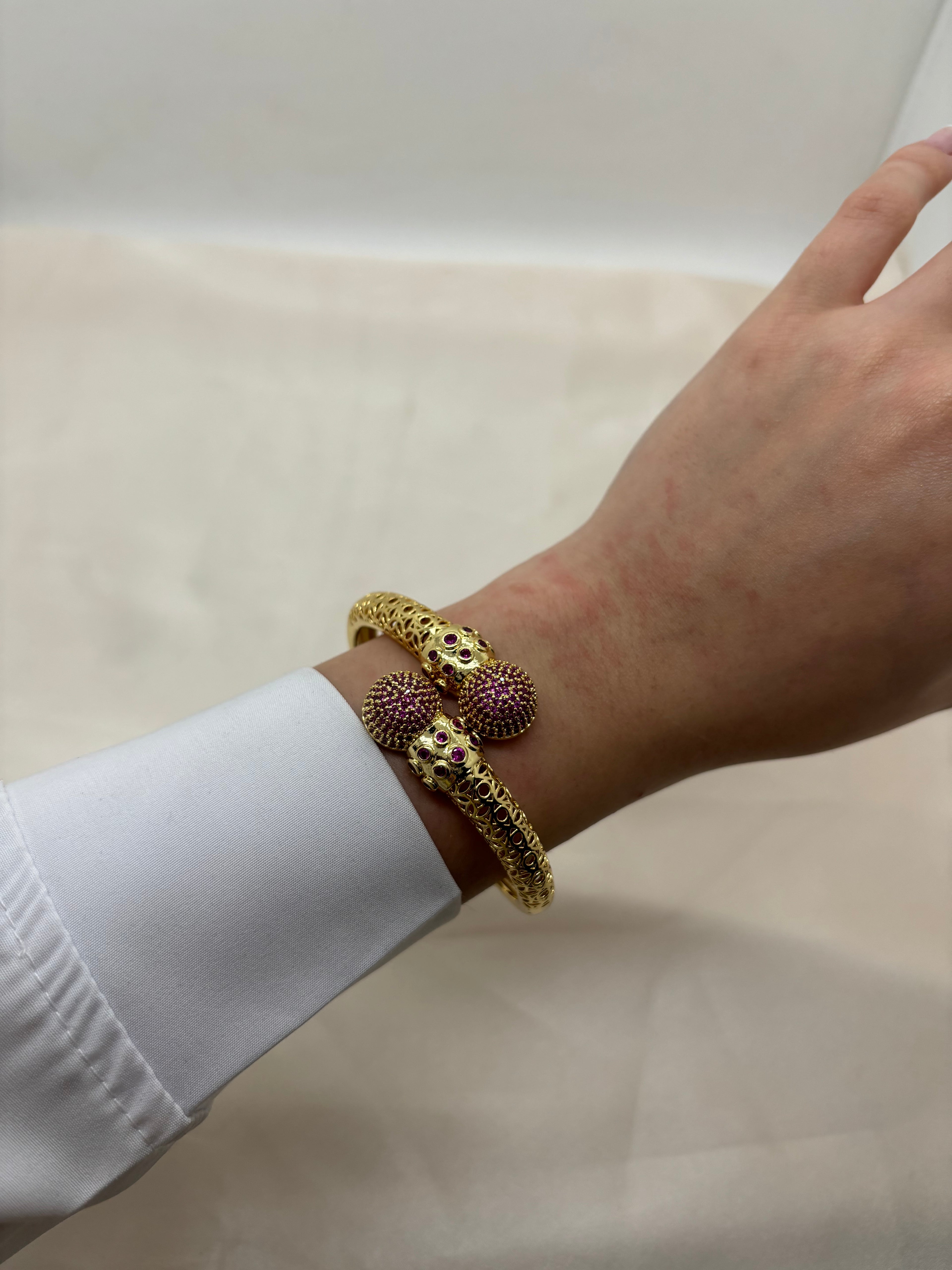 Colorful zircon bangle