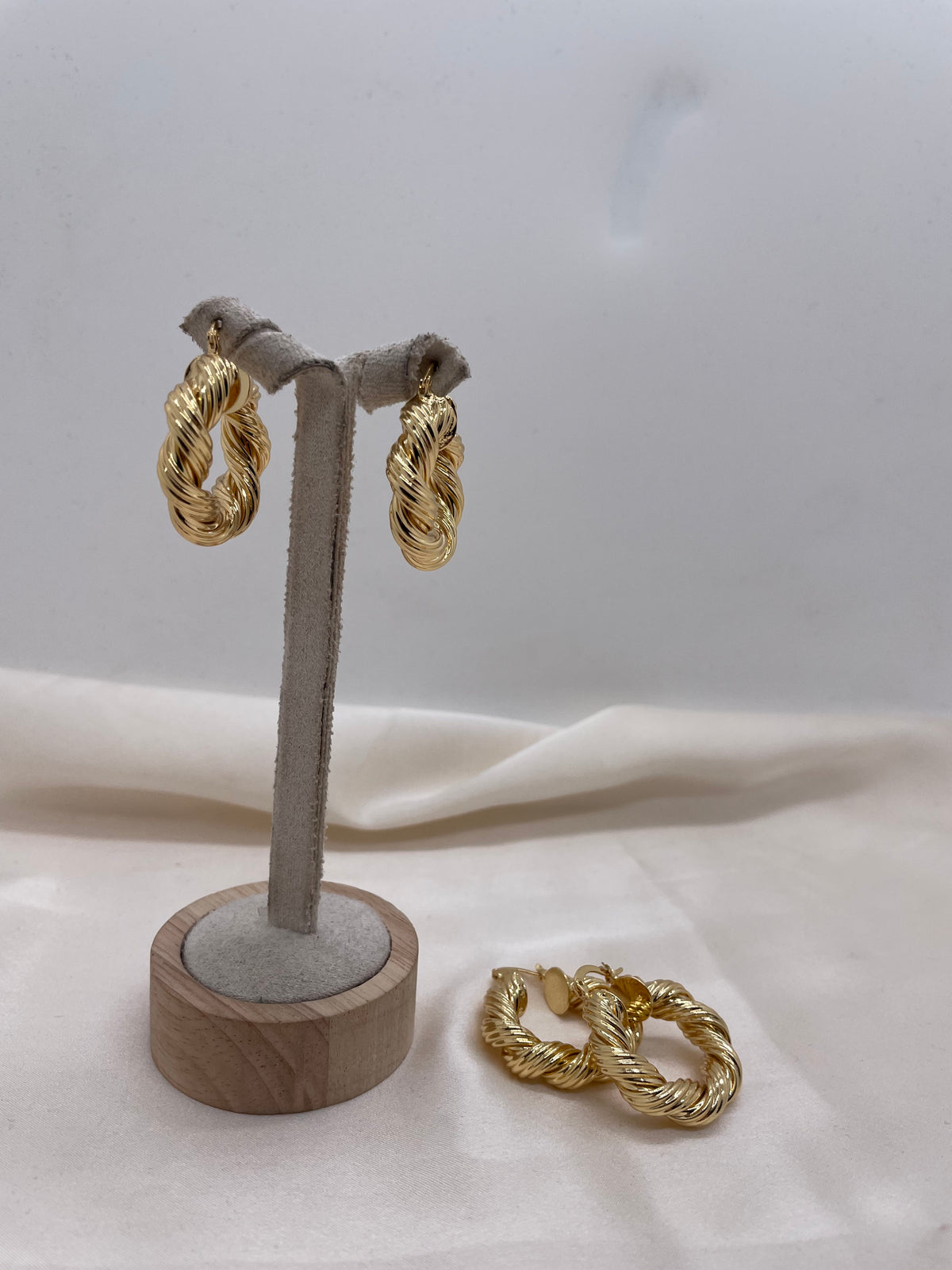 Thick Twisted Hoop Earrings