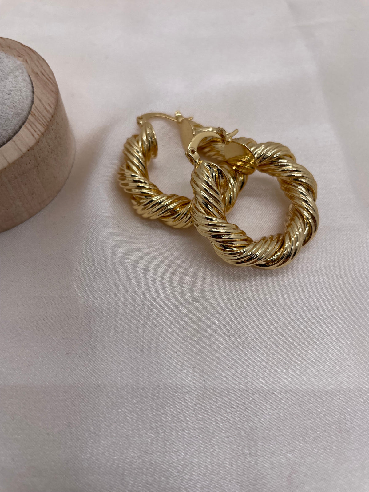 Thick Twisted Hoop Earrings