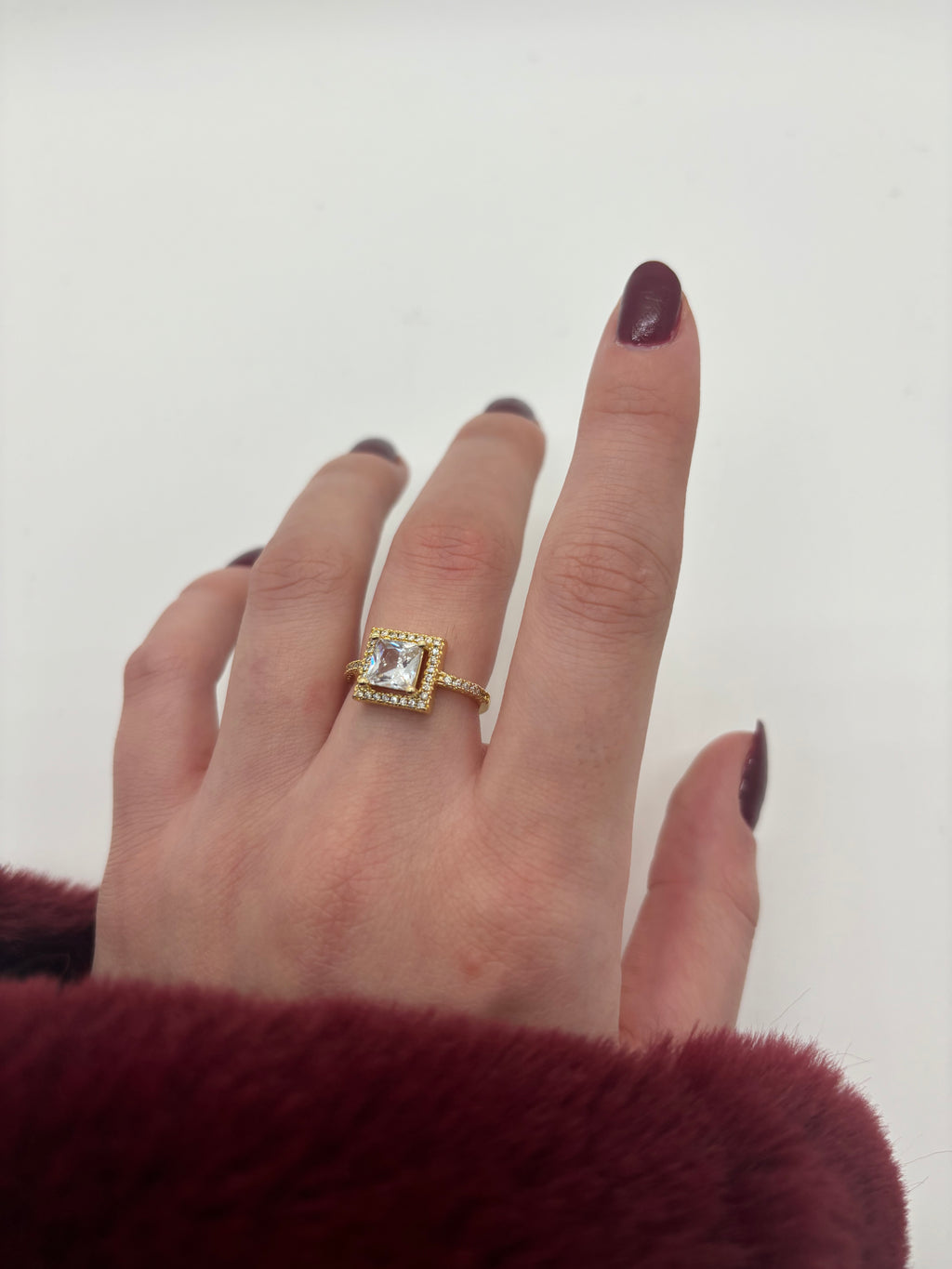 square zircon ring