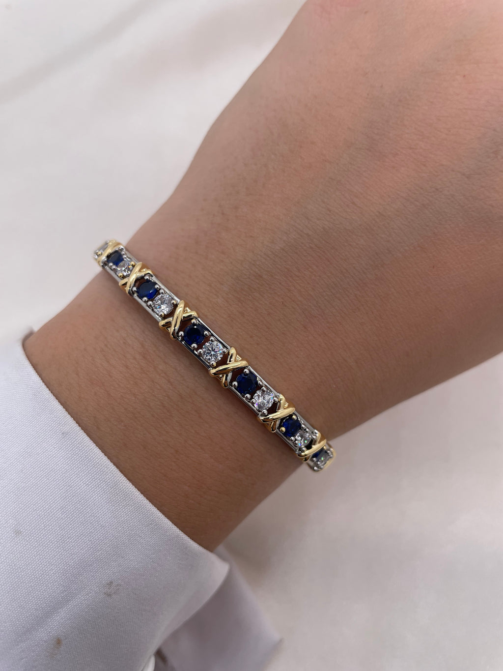 Colored Silver Bangle