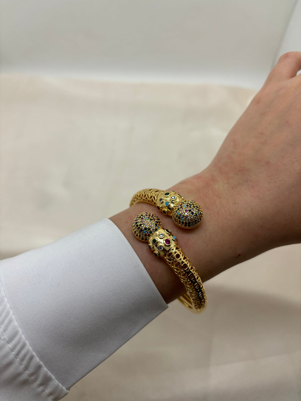 Colorful zircon bangle