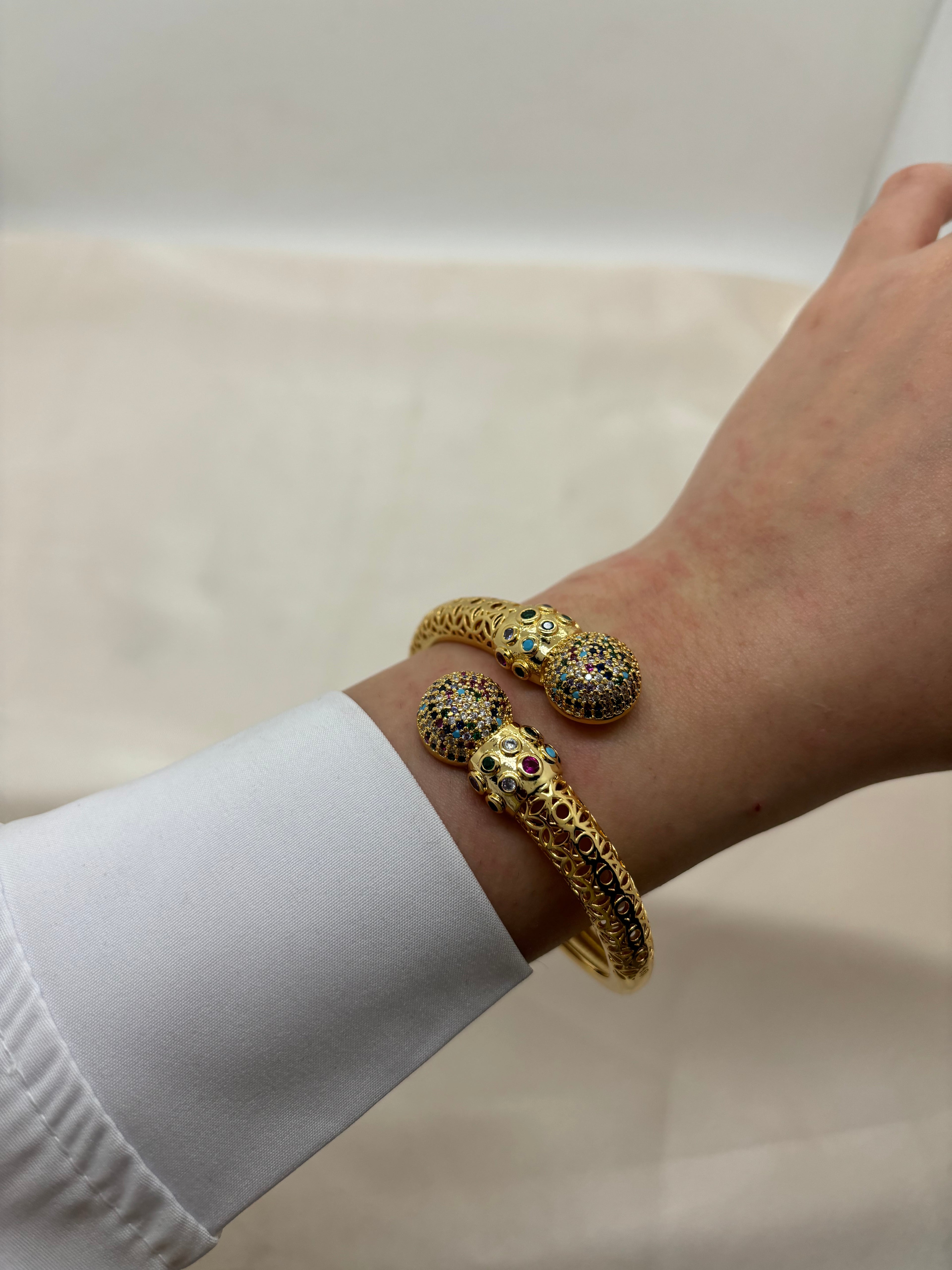 Colorful zircon bangle