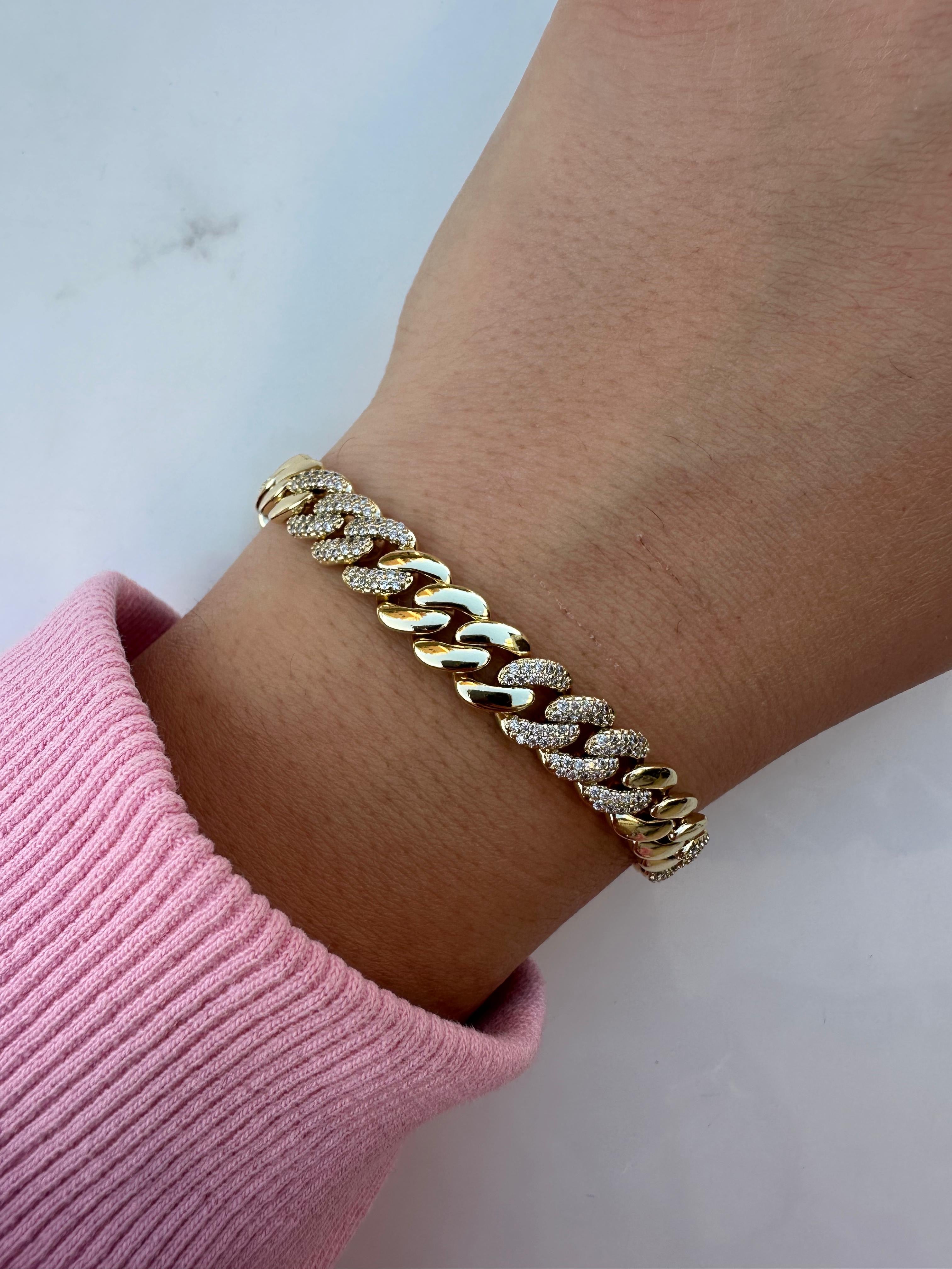 Trio zircon chain bracelet