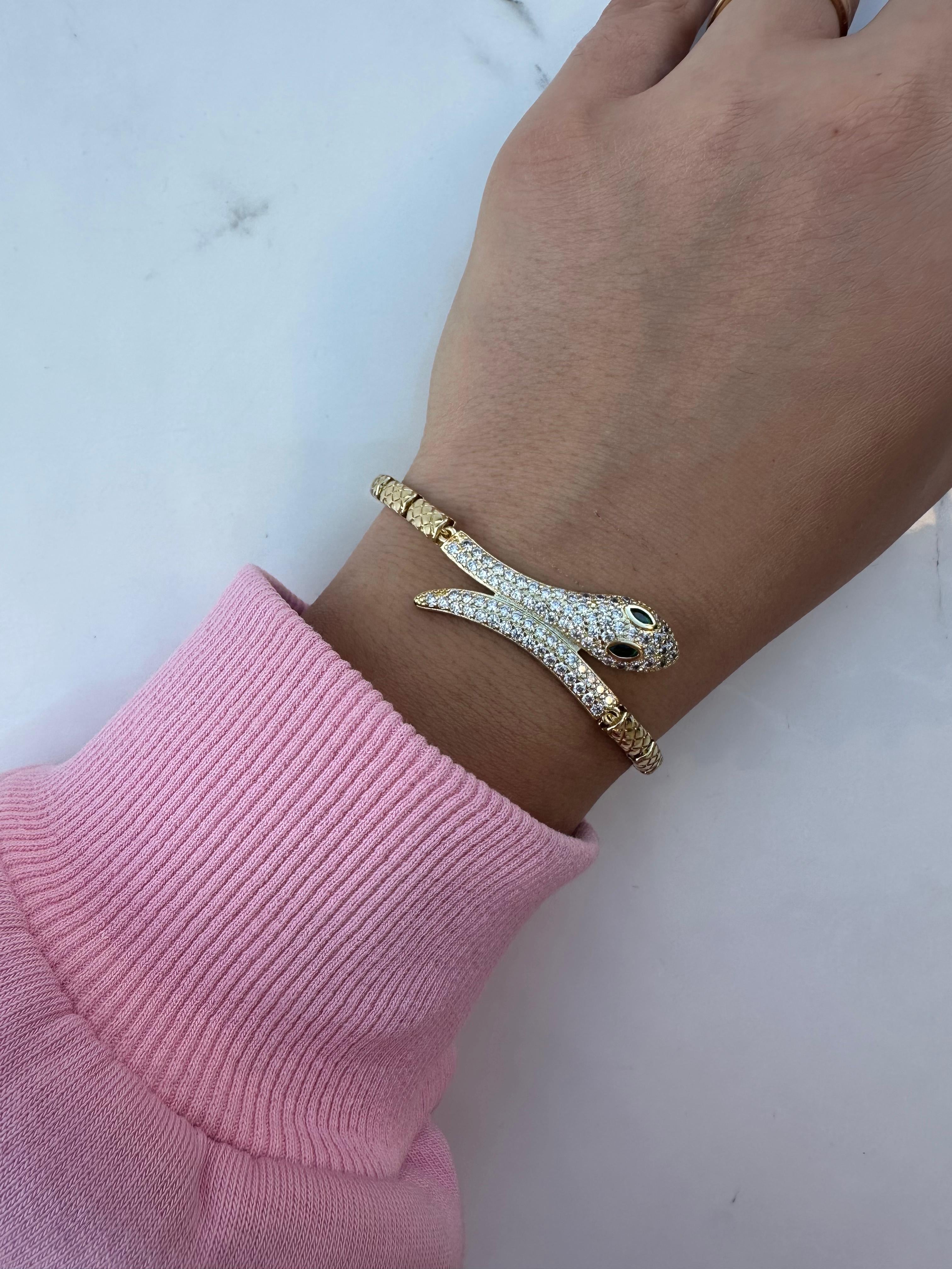 Snake zircon bracelet