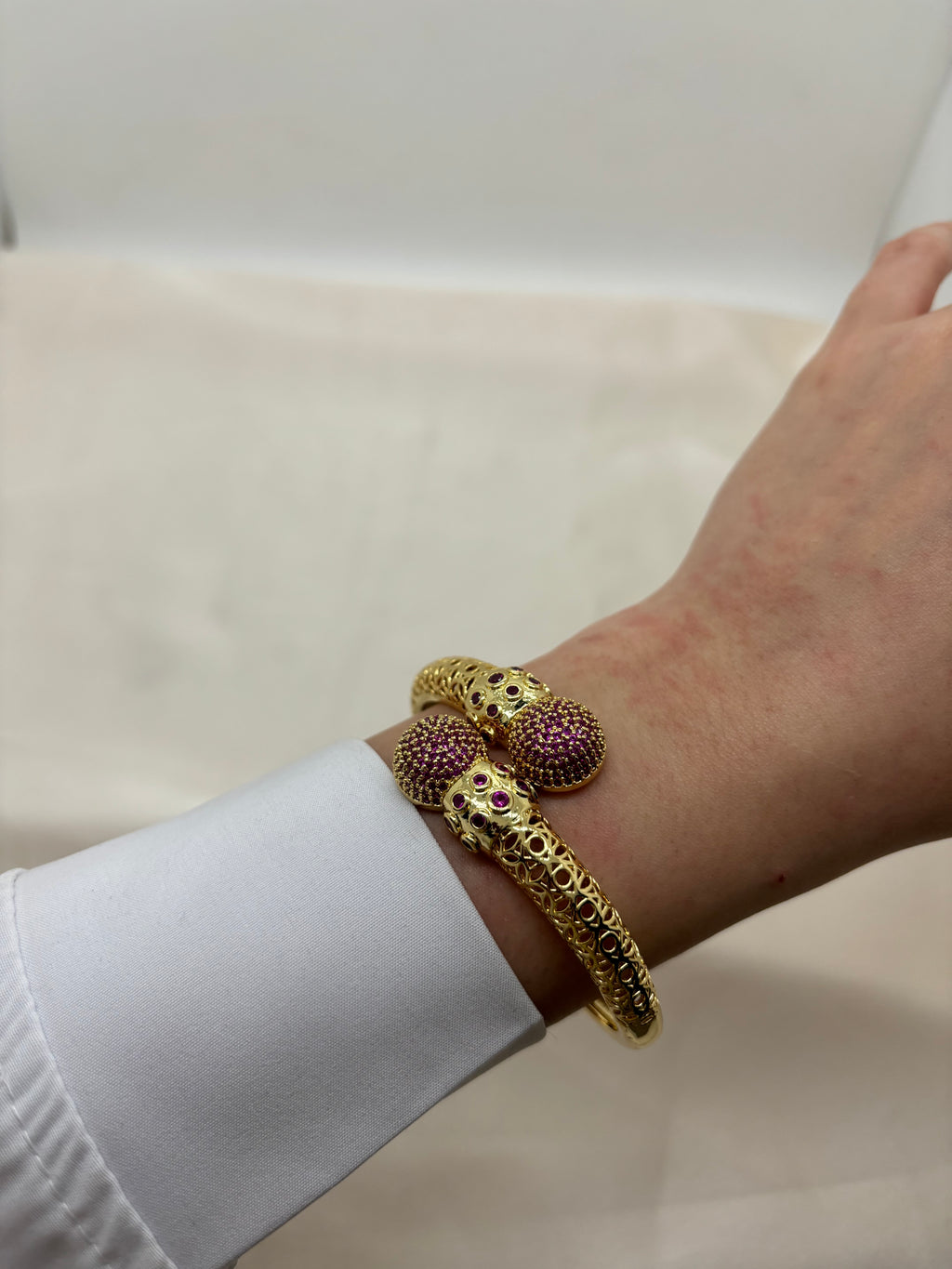 Colorful zircon bangle