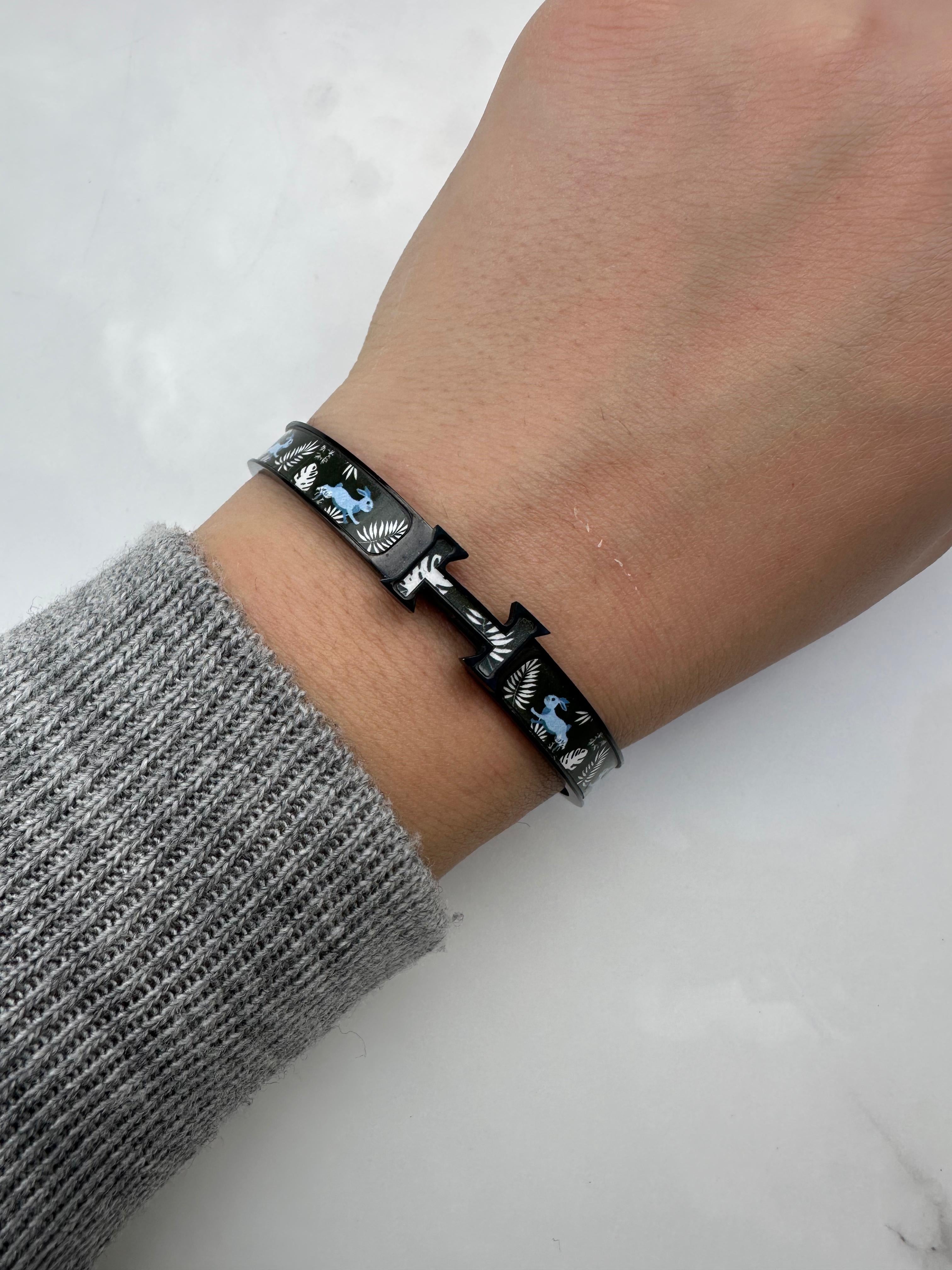 Black and blue Hermes bangle