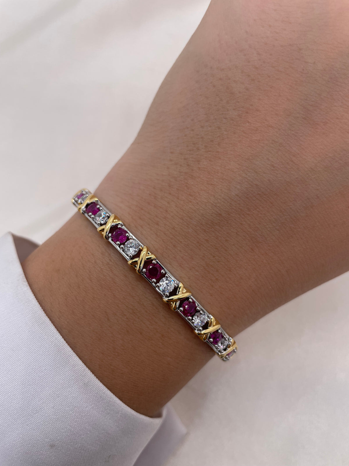 Colored Silver Bangle