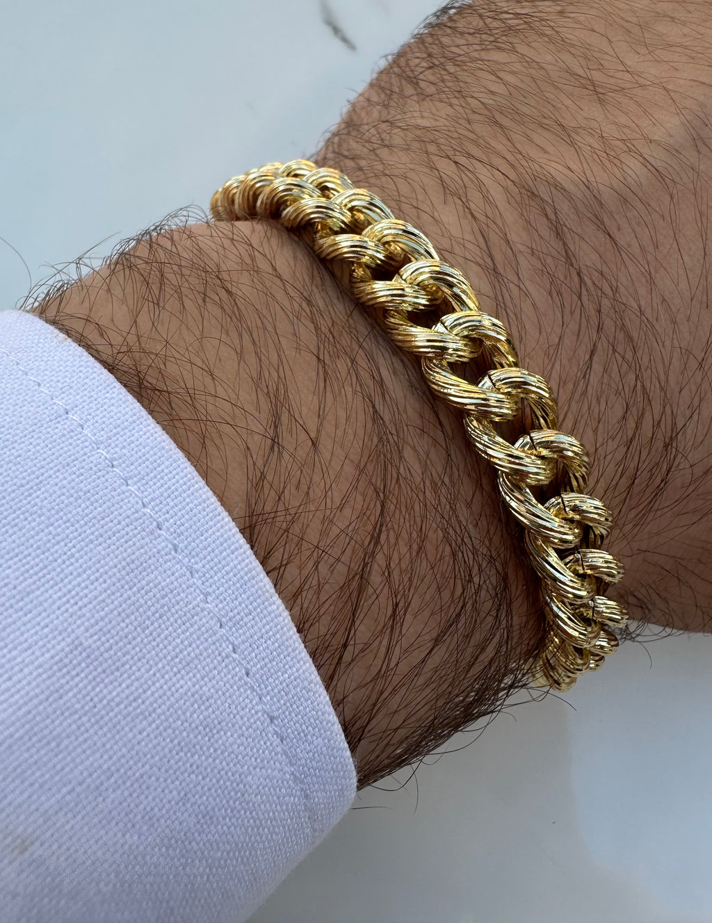 Stamped chain bracelet