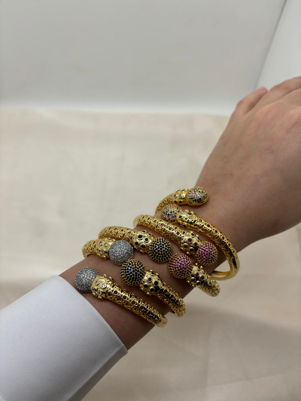 Colorful zircon bangle