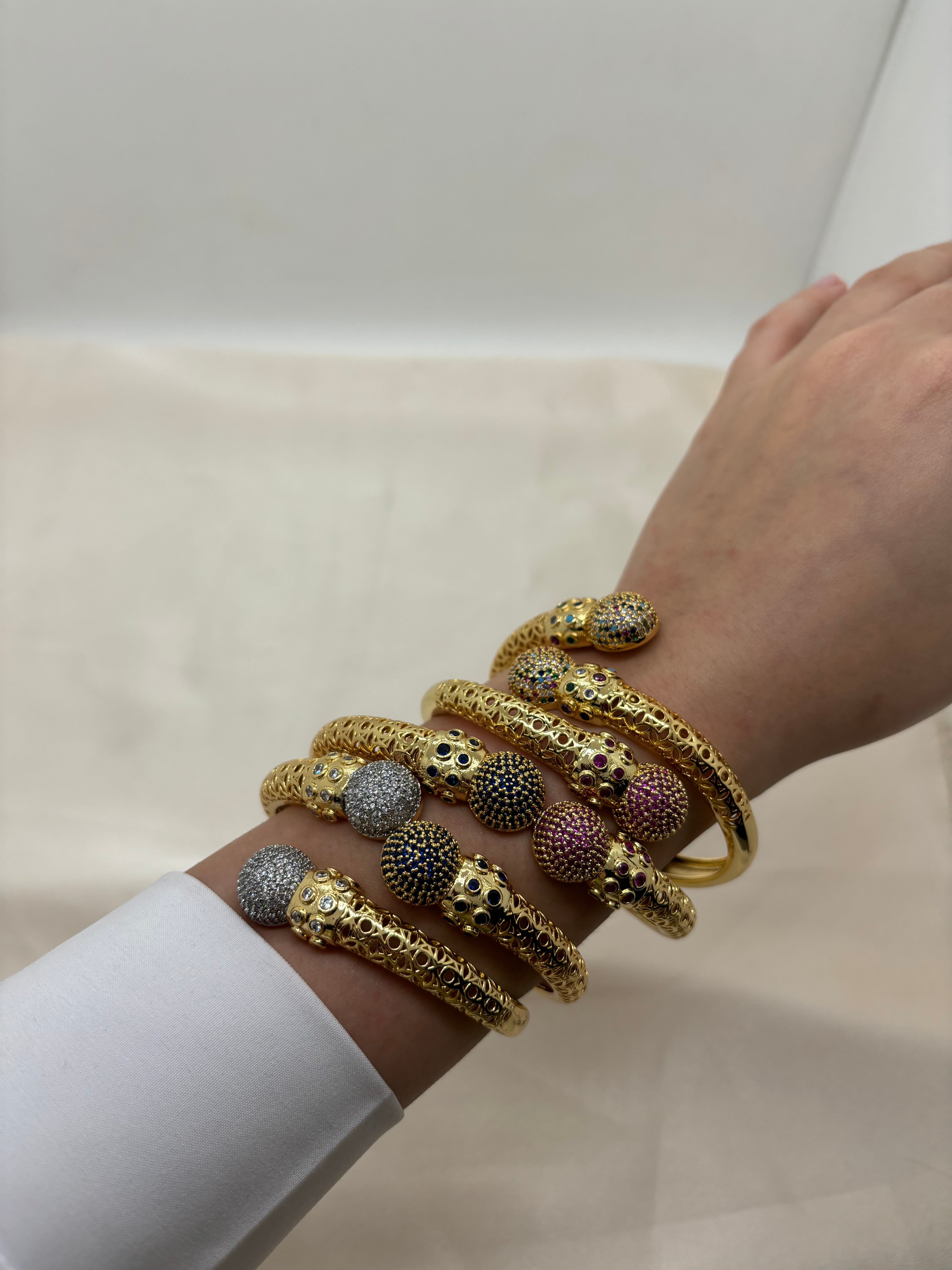 Colorful zircon bangle