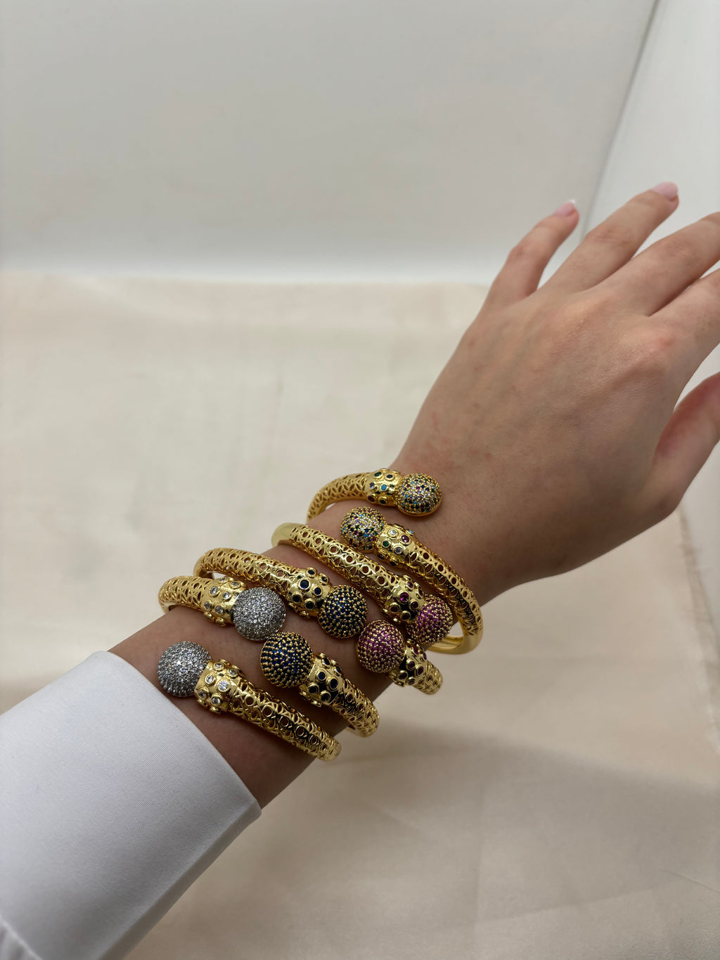 Colorful zircon bangle