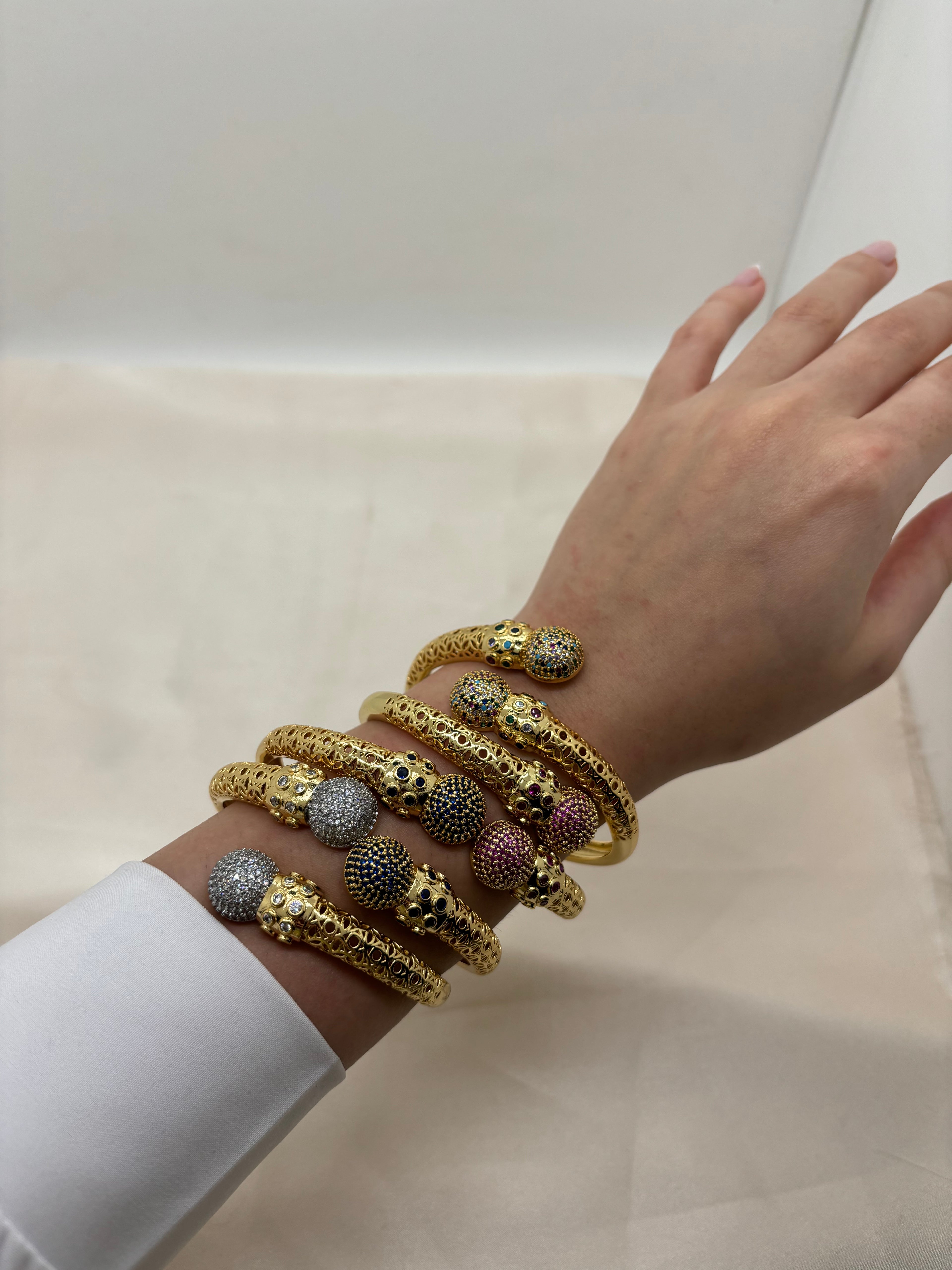 Colorful zircon bangle