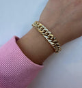 Chunky stamped chain bracelet