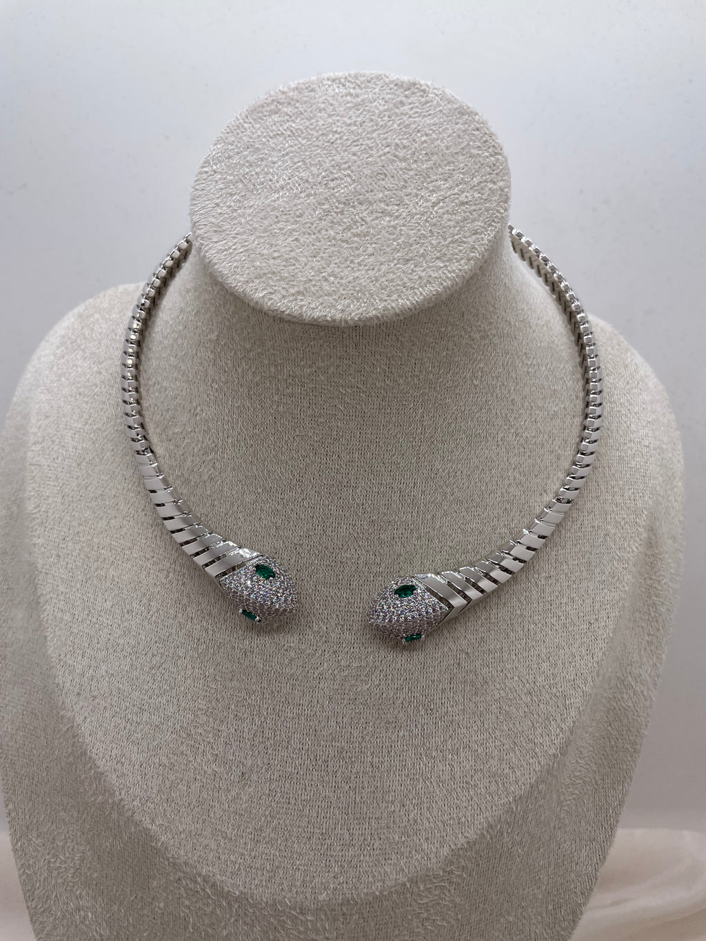 Silver Snake Choker Necklace