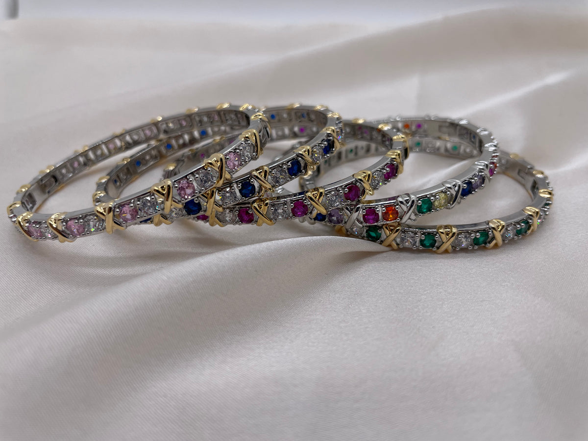 Colored Silver Bangle