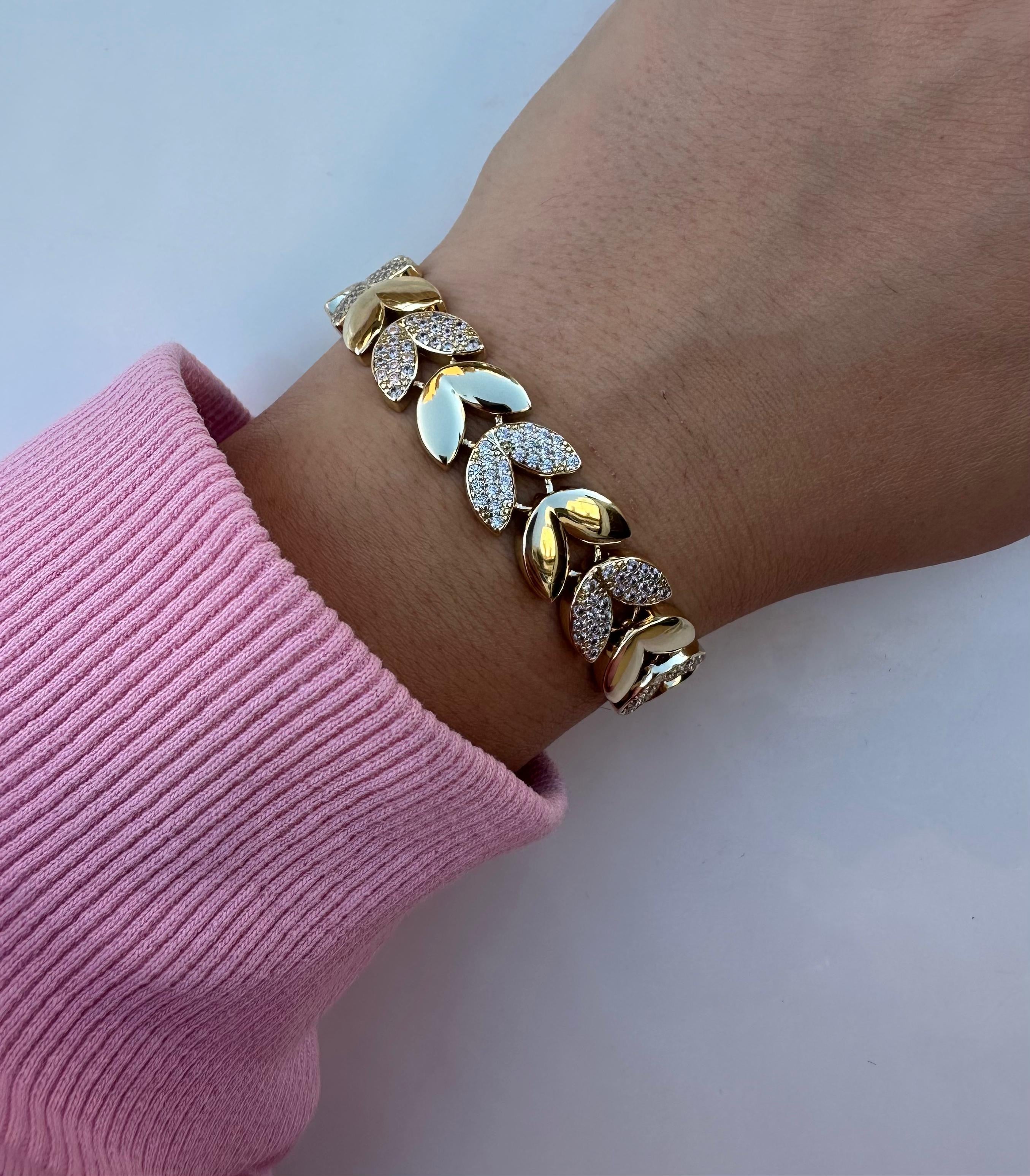 Big Leaf zircon bracelet