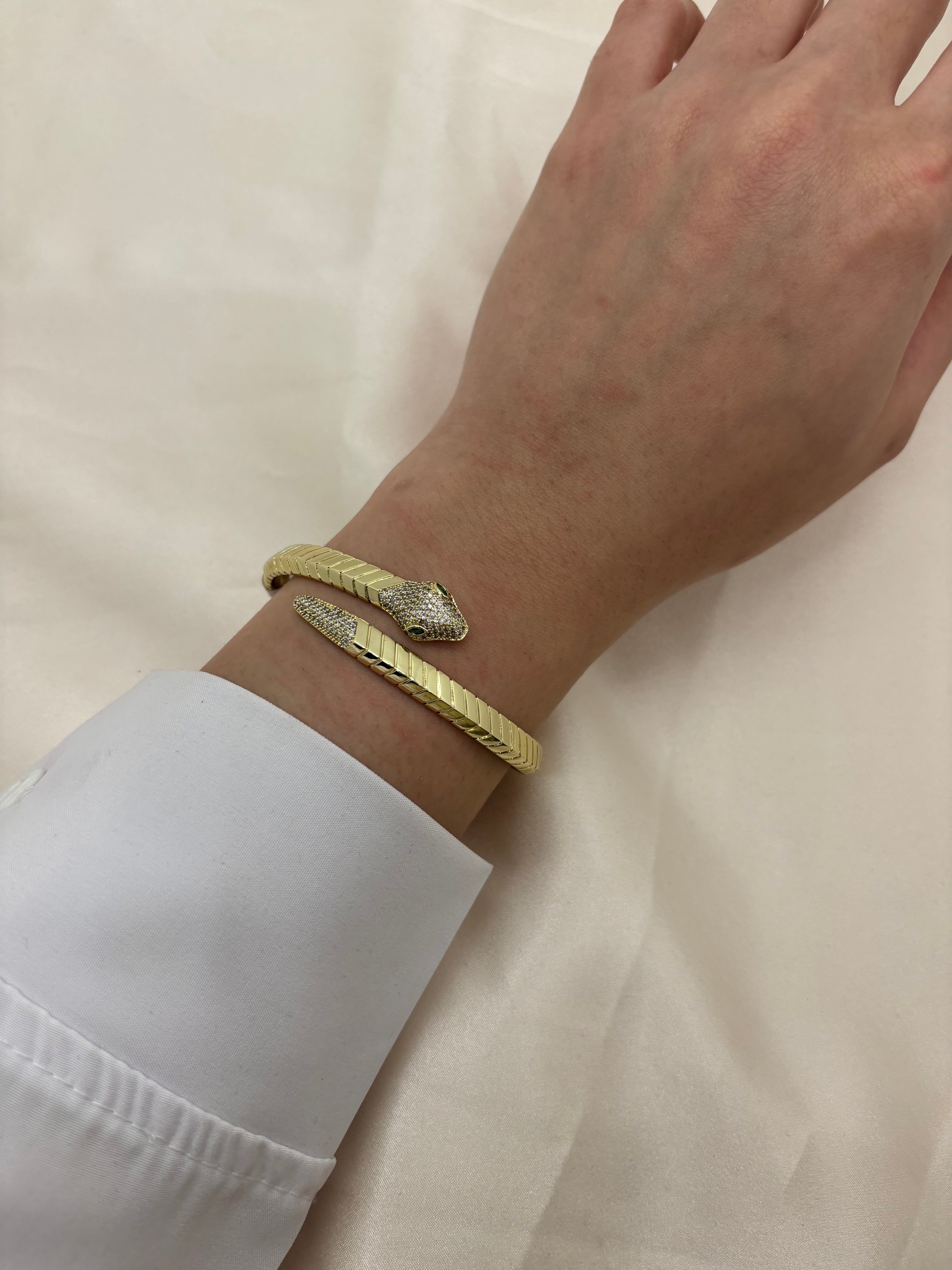 Snake with zircon bangle