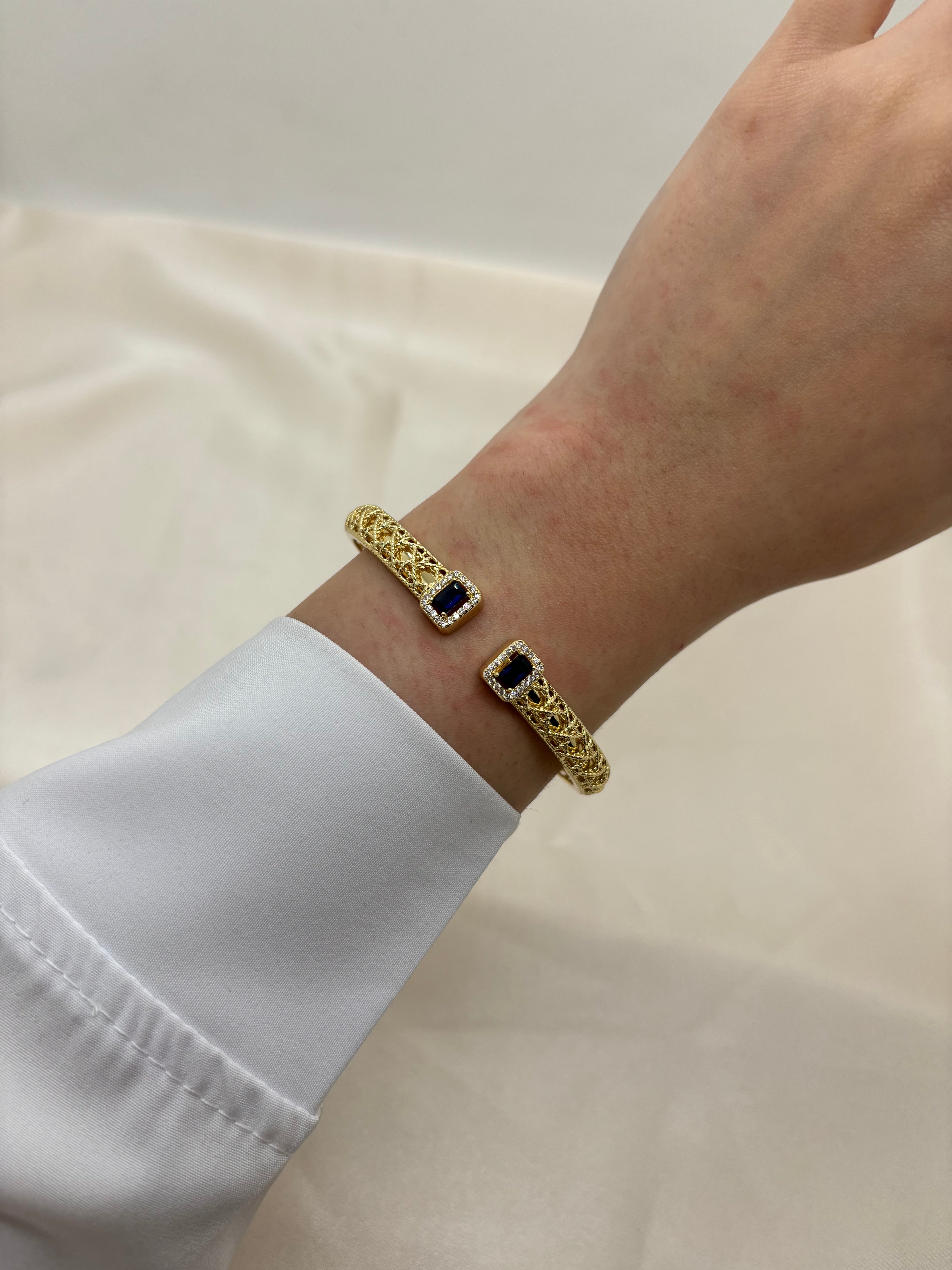 Vintage cubic colorful bangle