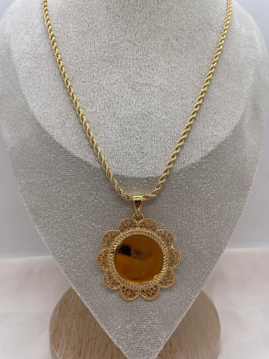 Gold Ounce Pendant Necklace