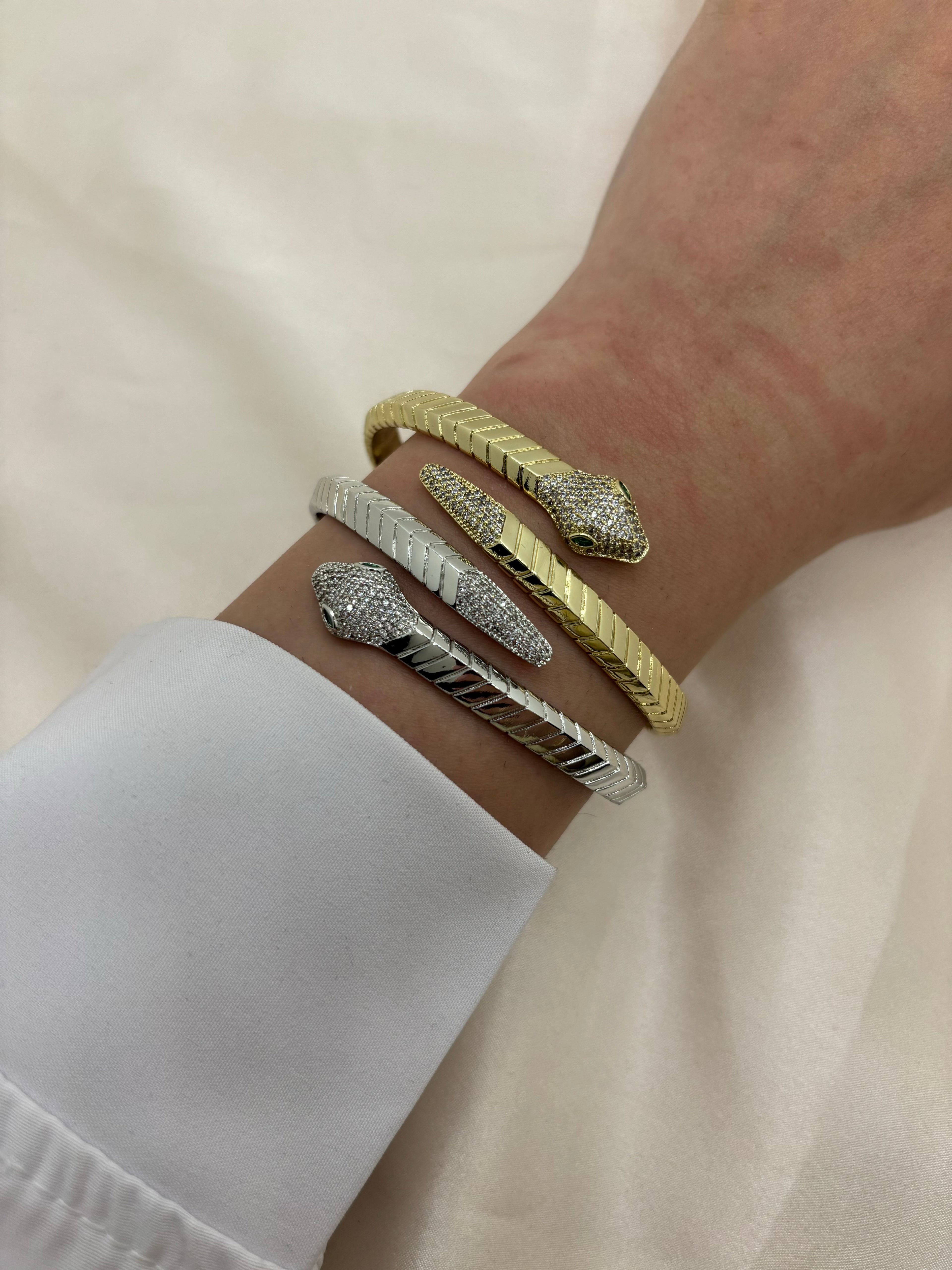 Snake with zircon bangle