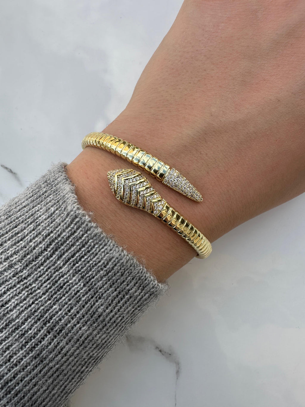 Snake with zircon bangle