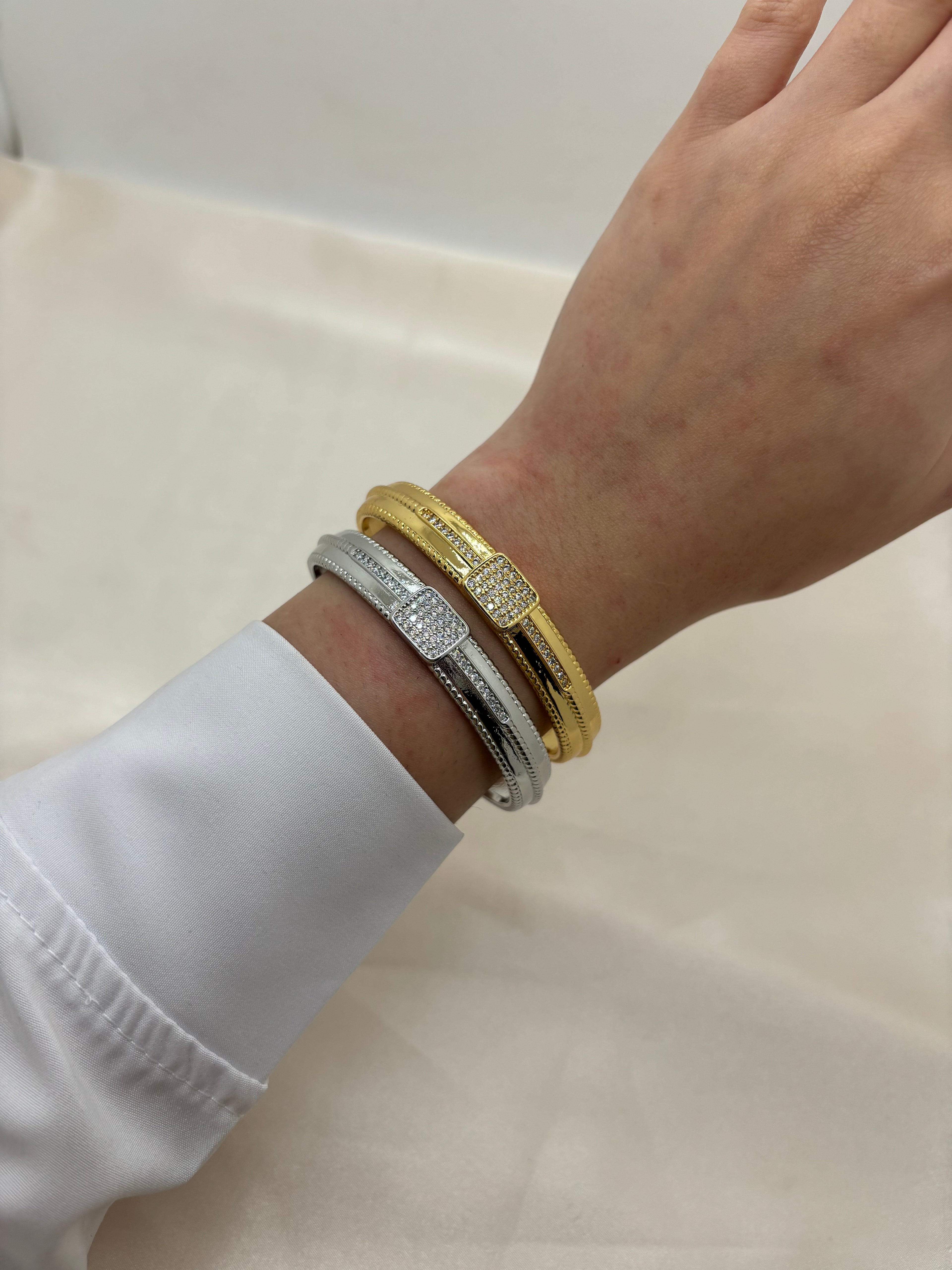 Rectangle with zircon bangle
