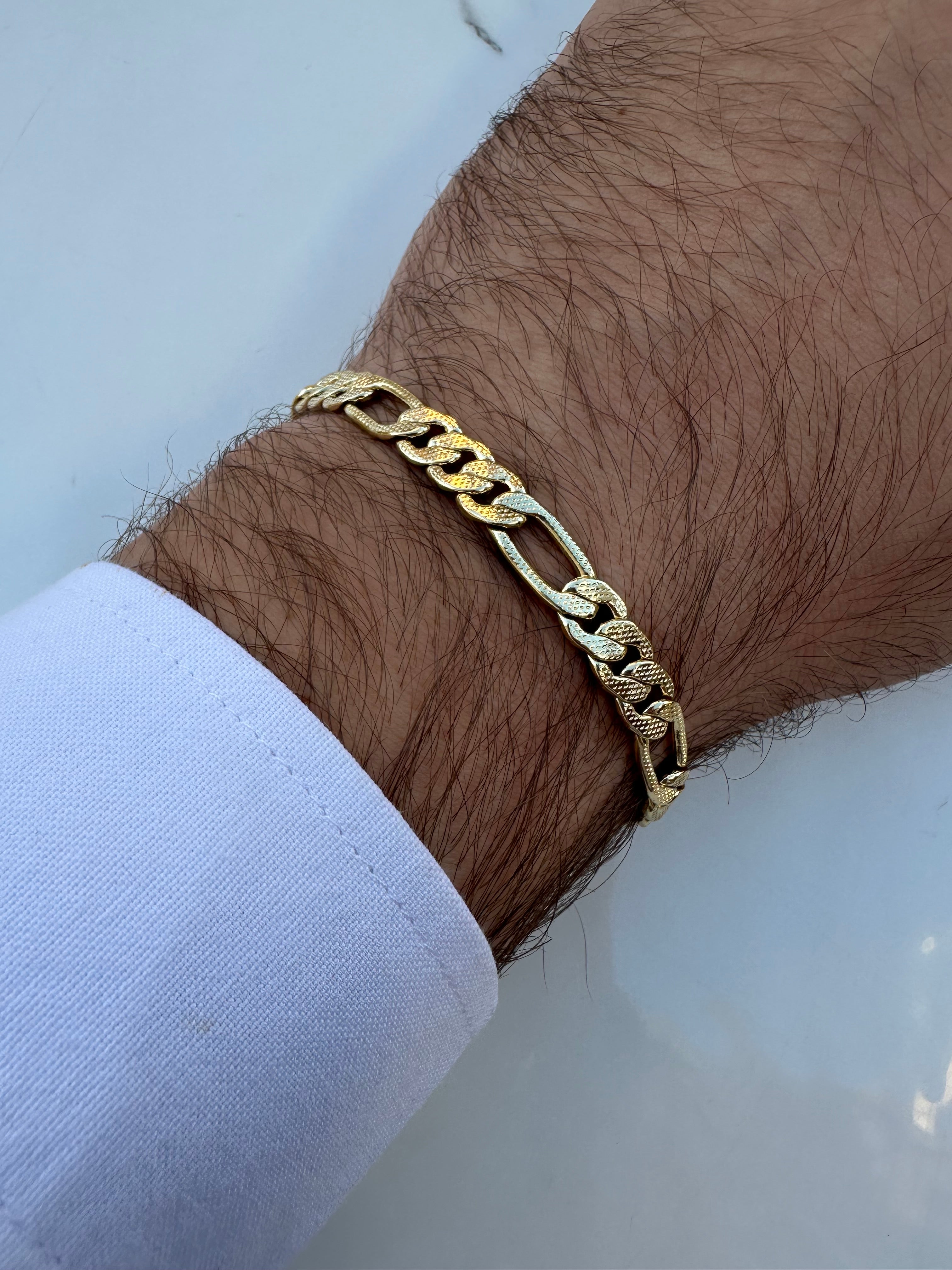 Stamped chain bracelet