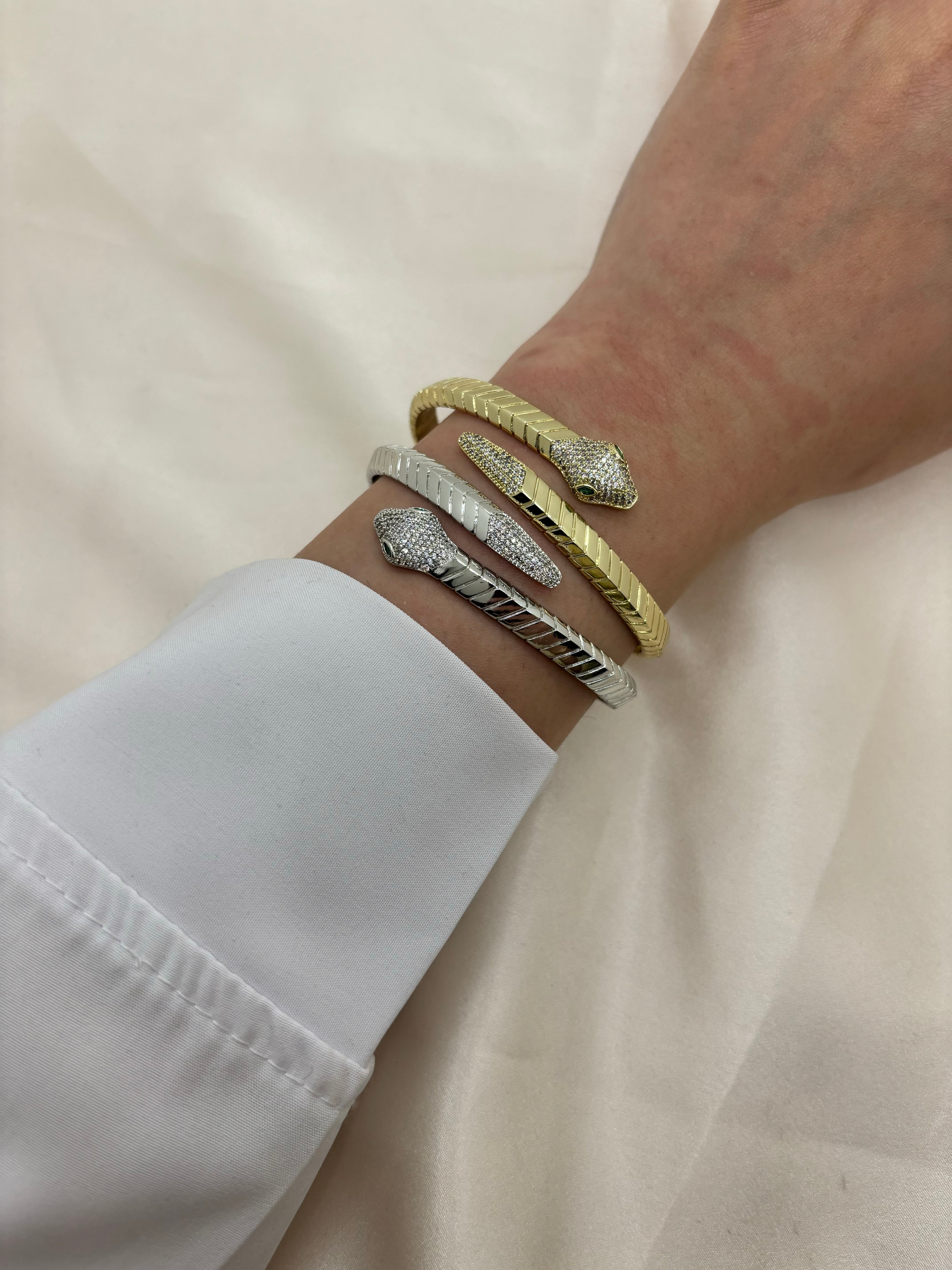 Snake with zircon bangle