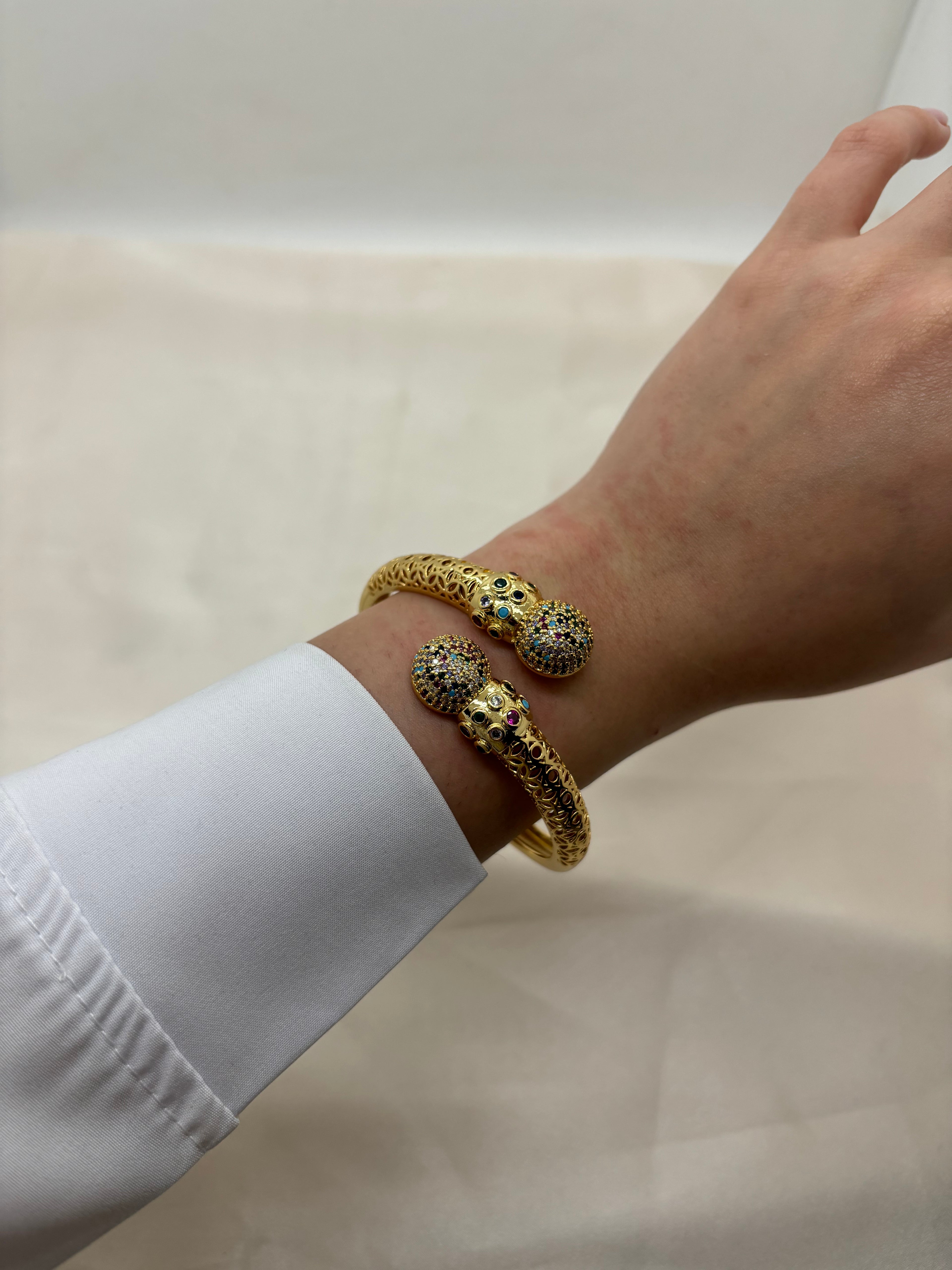 Colorful zircon bangle