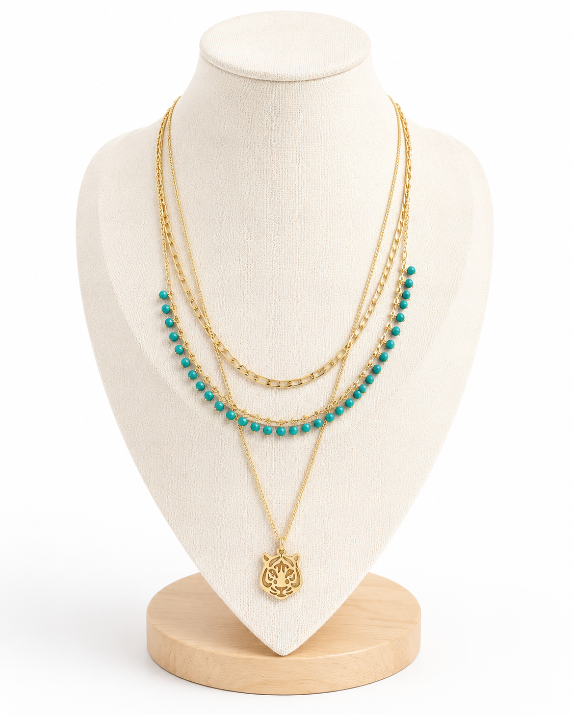 Turquoise Tiger Layered Necklace