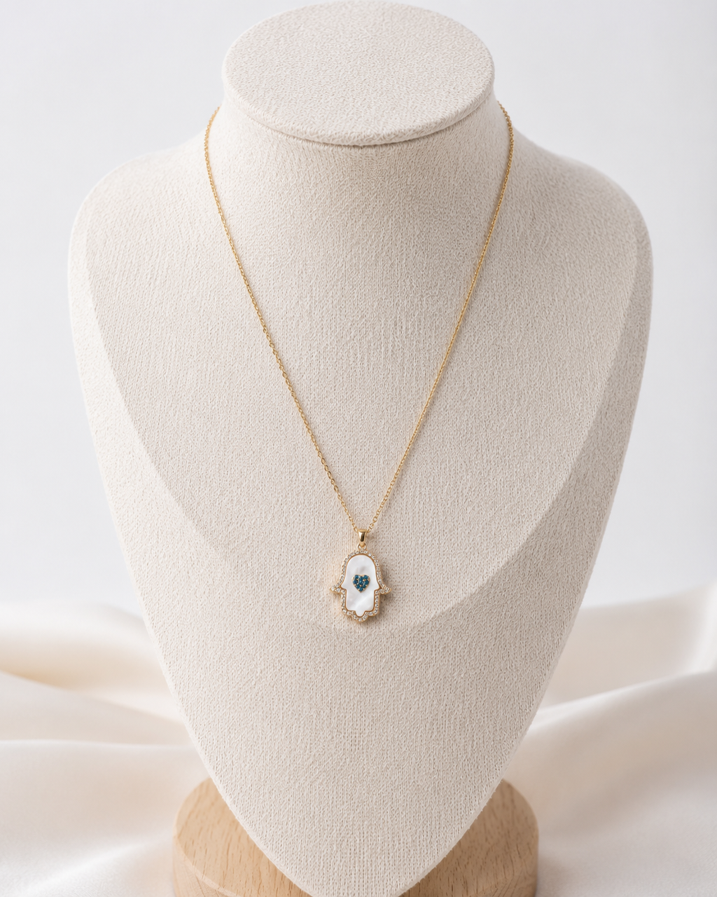Turquoise Heart Hamsa Necklace