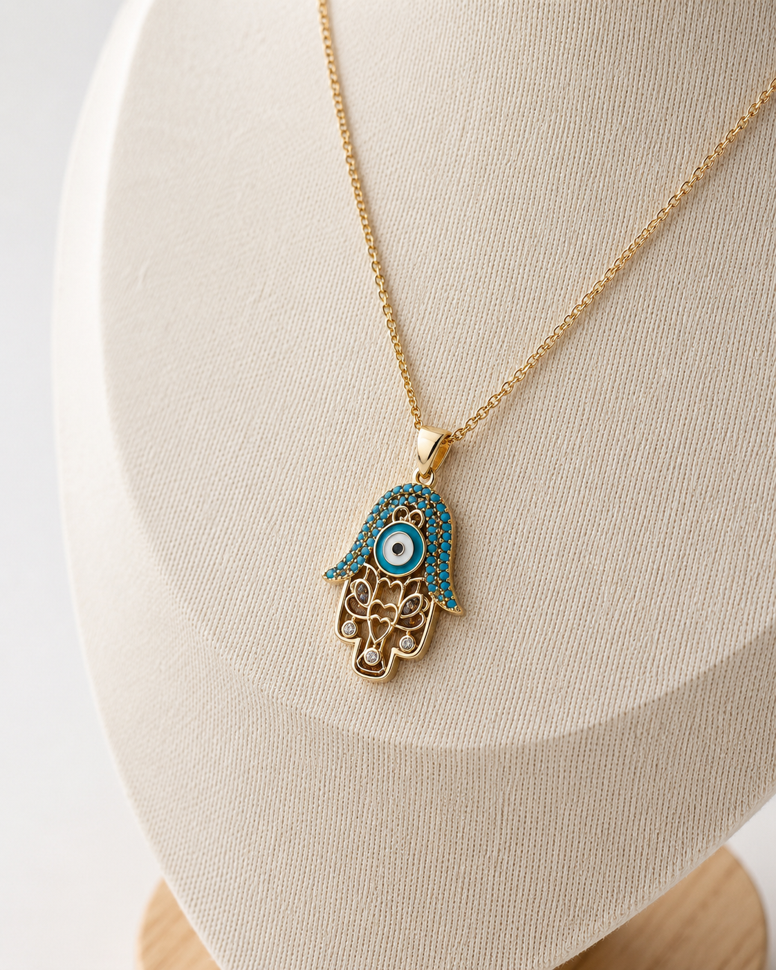 Turquoise Guardian Hamsa Necklace