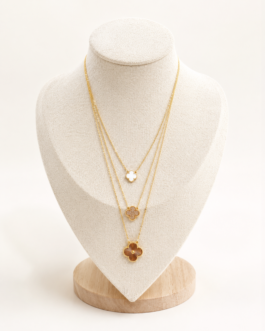 Golden Clover Trio Necklace