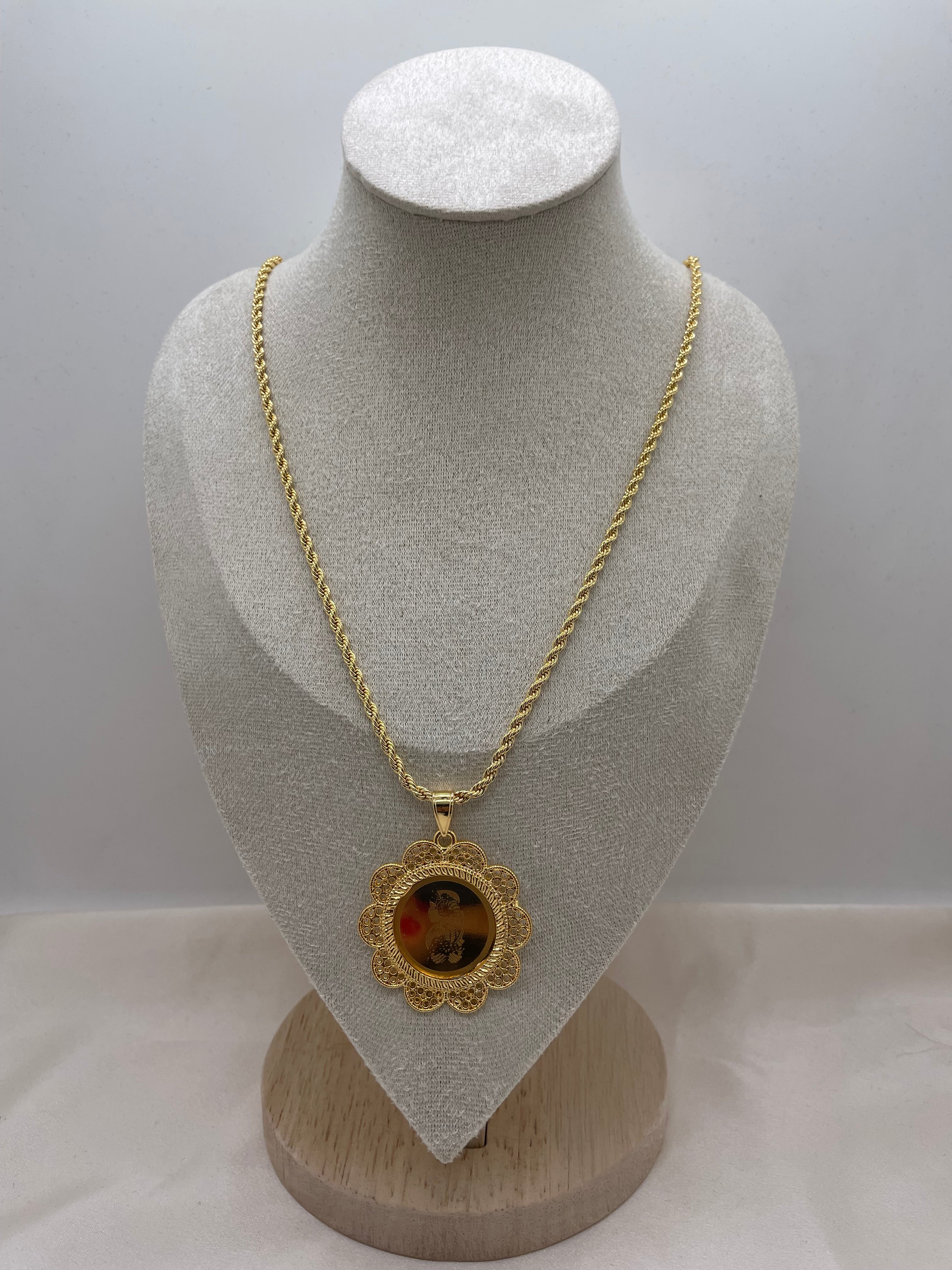 Gold Ounce Pendant Necklace