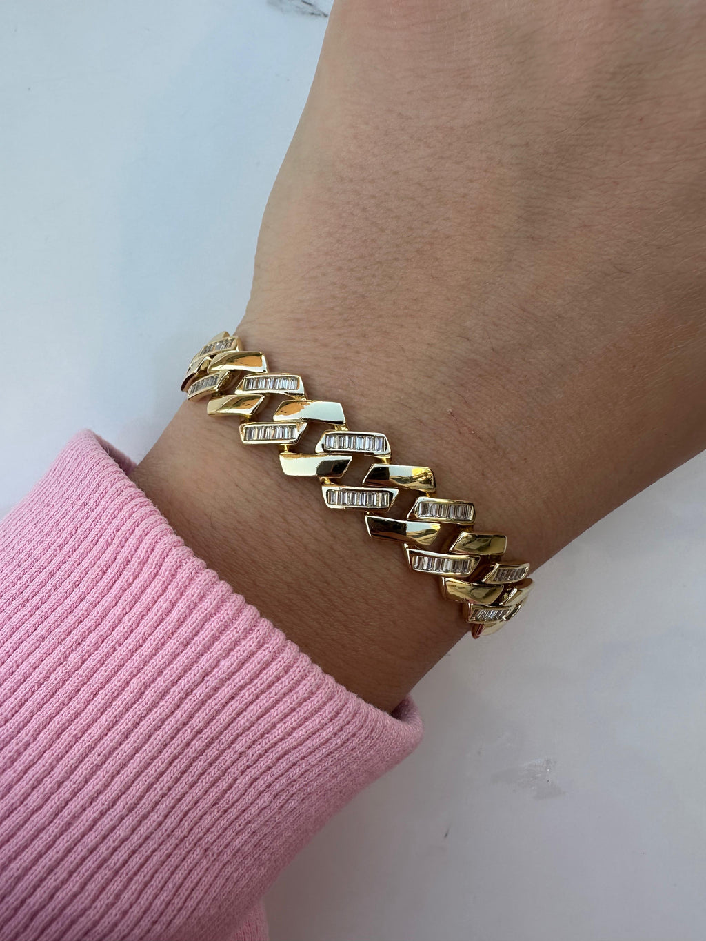 E zircon chain bracelet