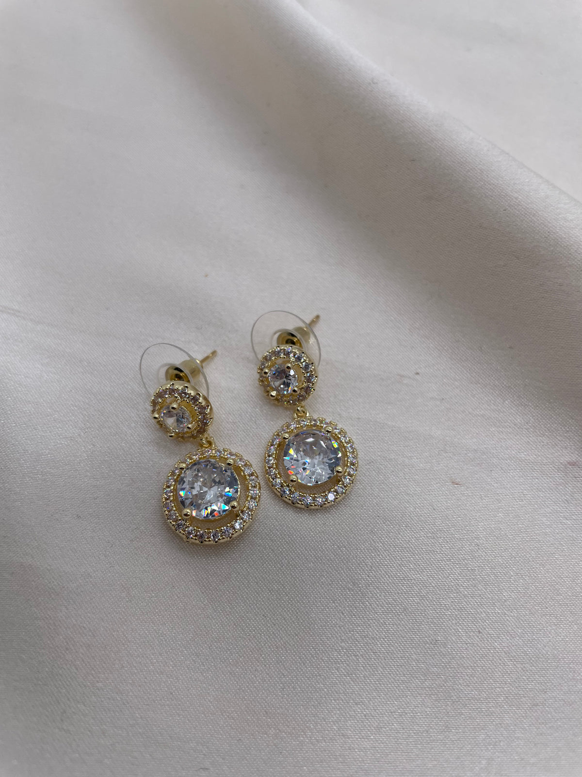 Rounded Crystal Earrings