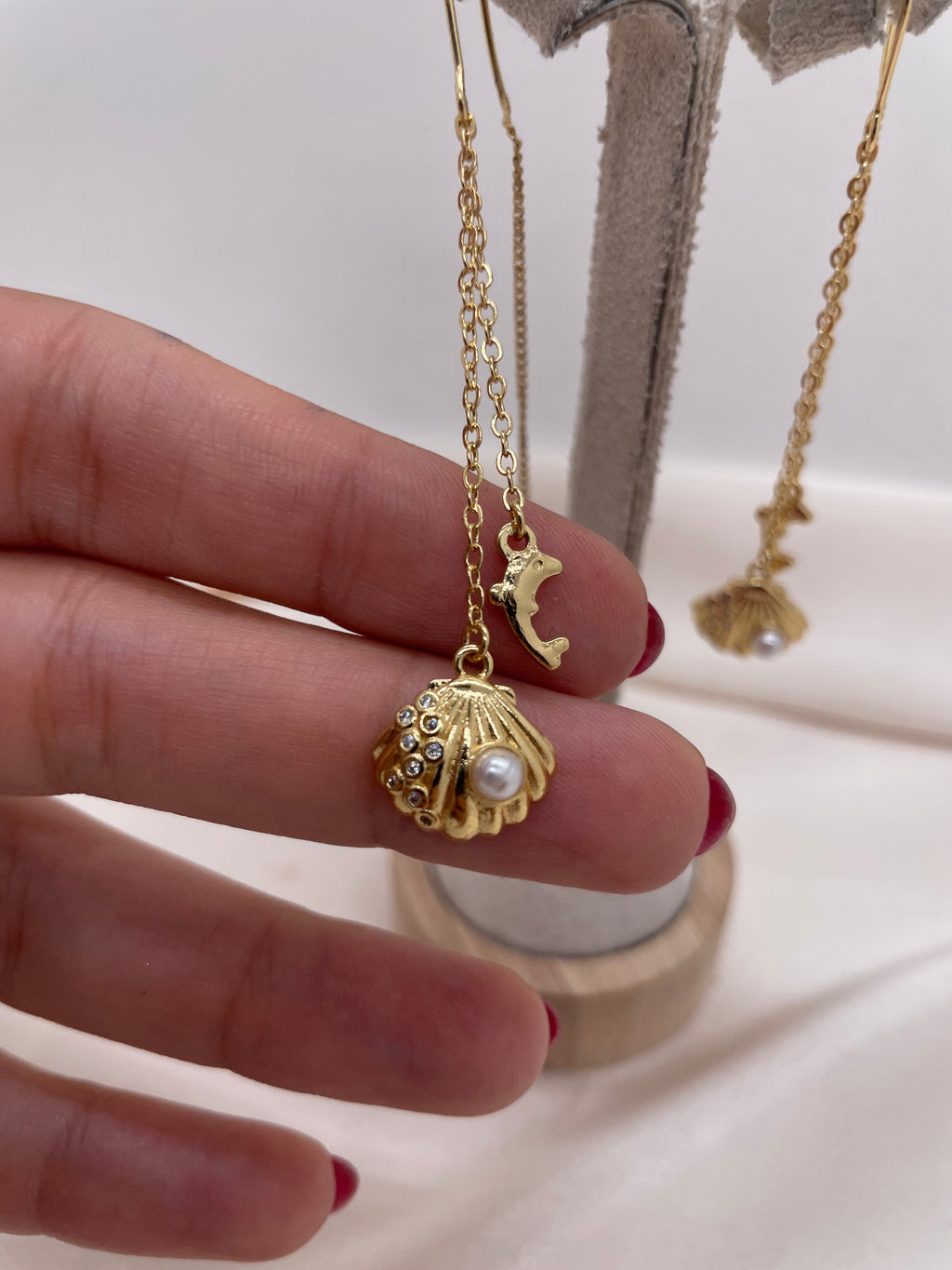 Dolphine Sea Shell Earrings