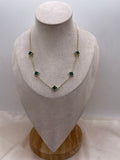 Green Striped Vancleef Necklace