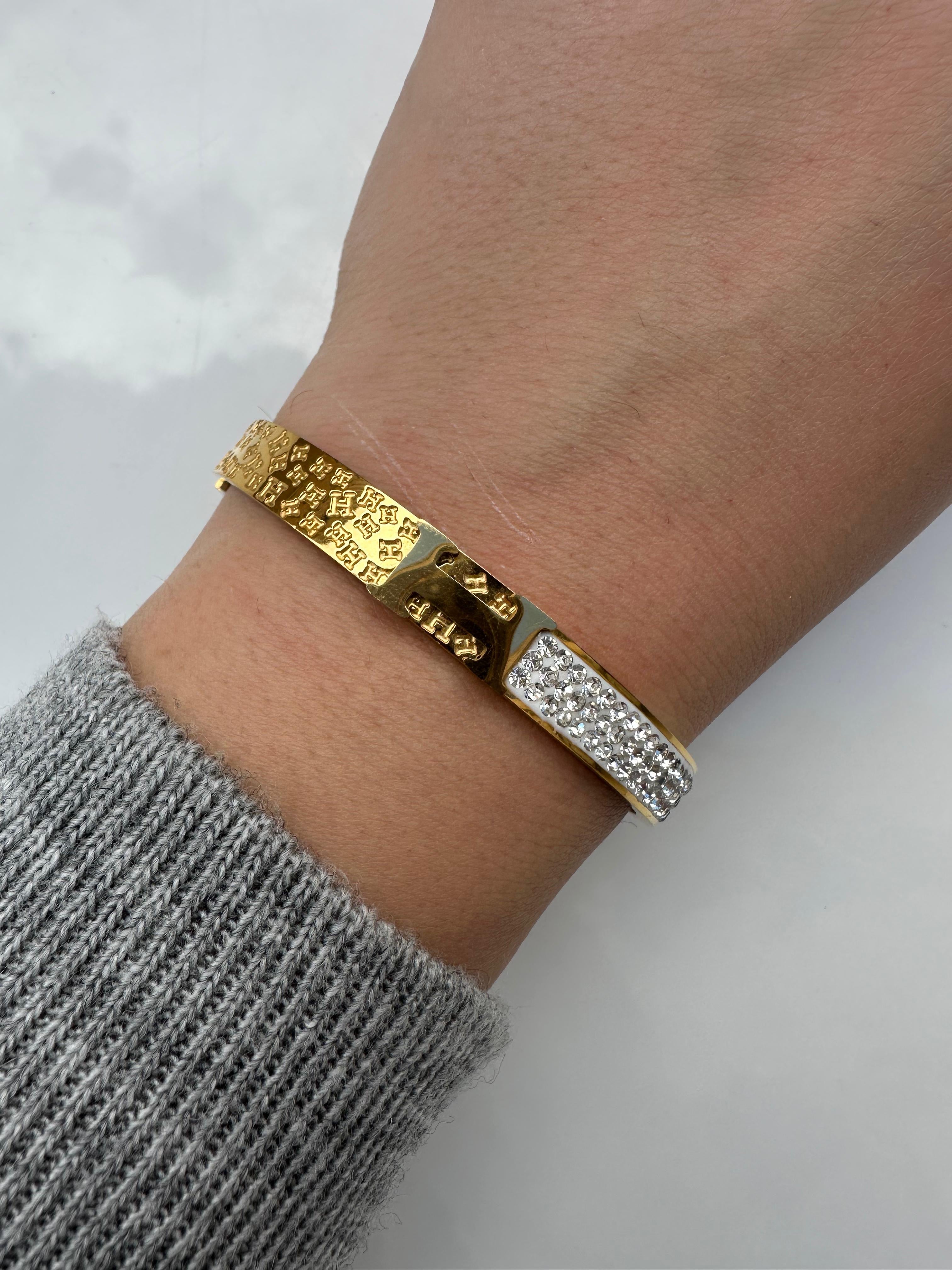 Hermes semi zircon bangle