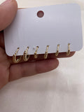 Lined Hoop Set Earrings
