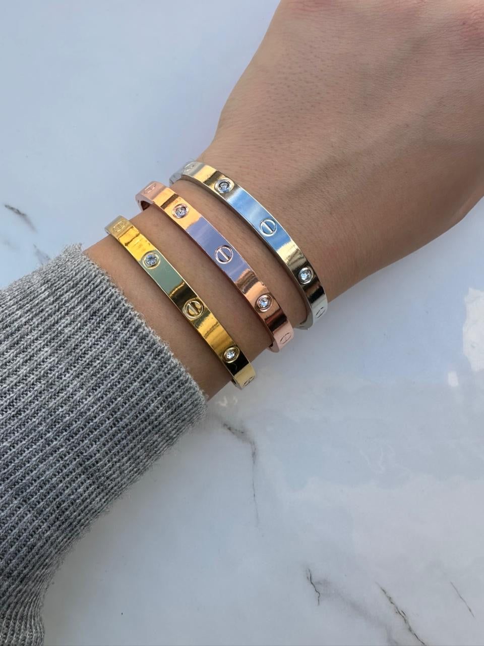 Cartier zircon love bangle set