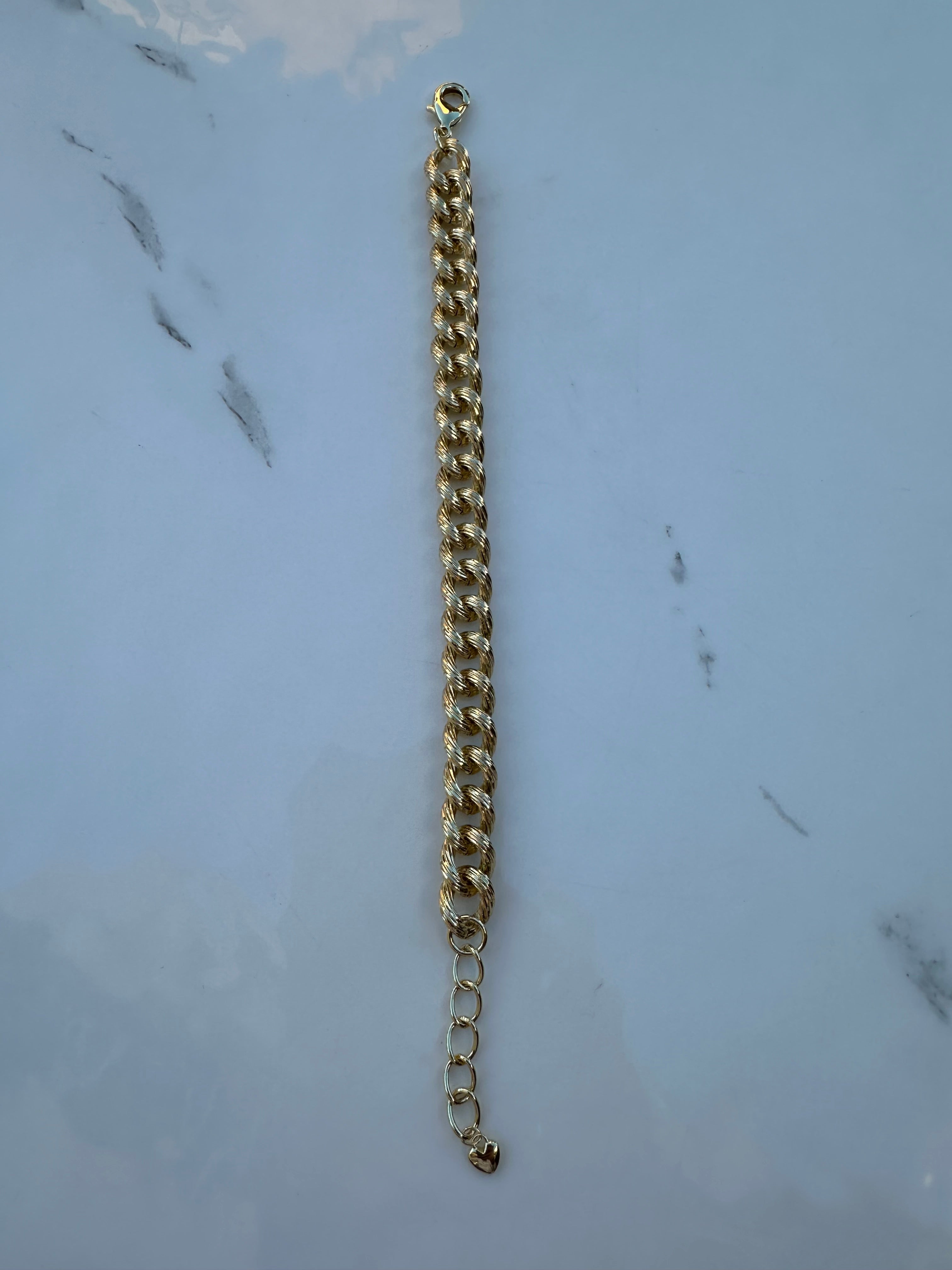 Stamped chain bracelet