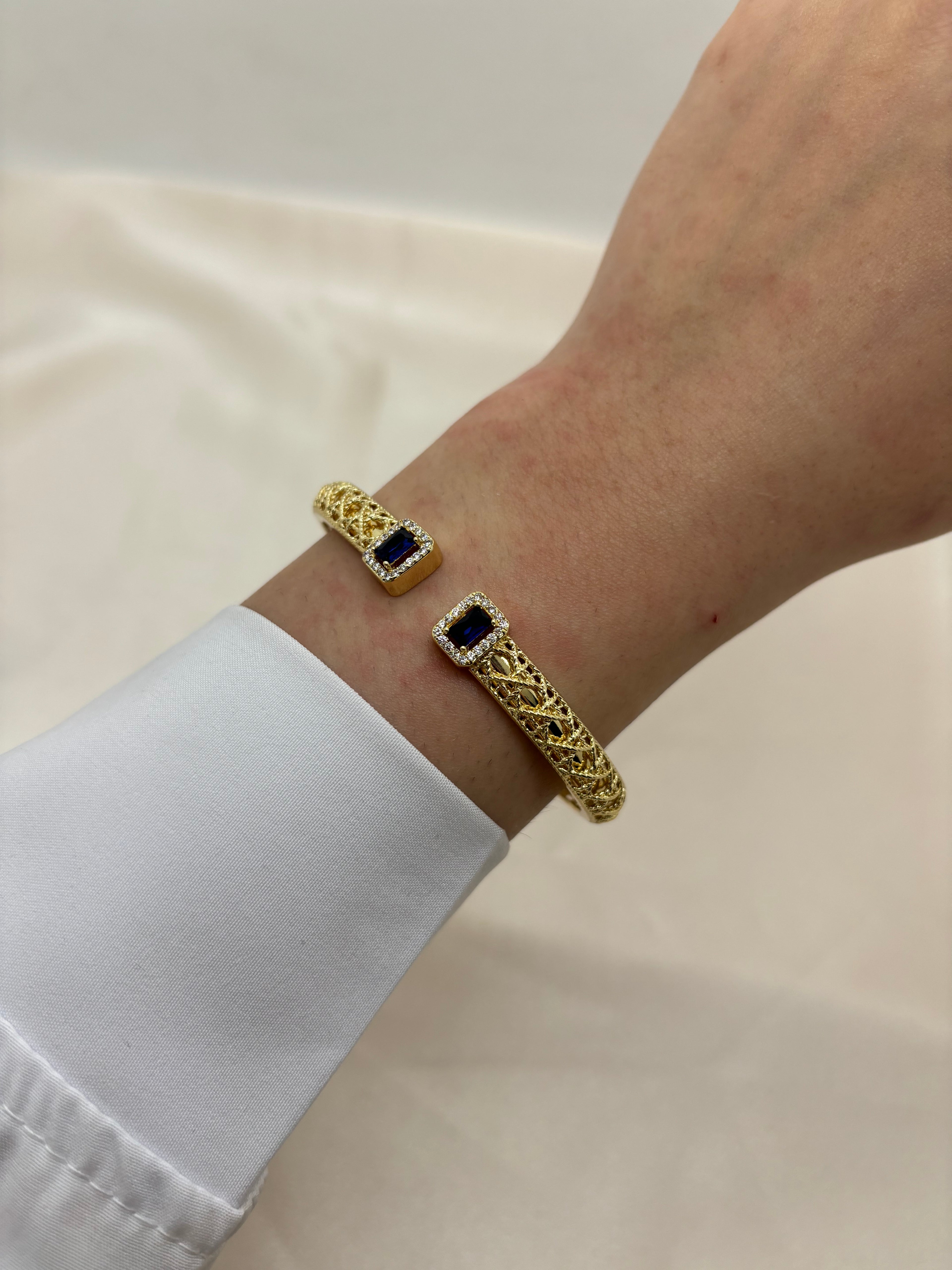 Vintage cubic colorful bangle