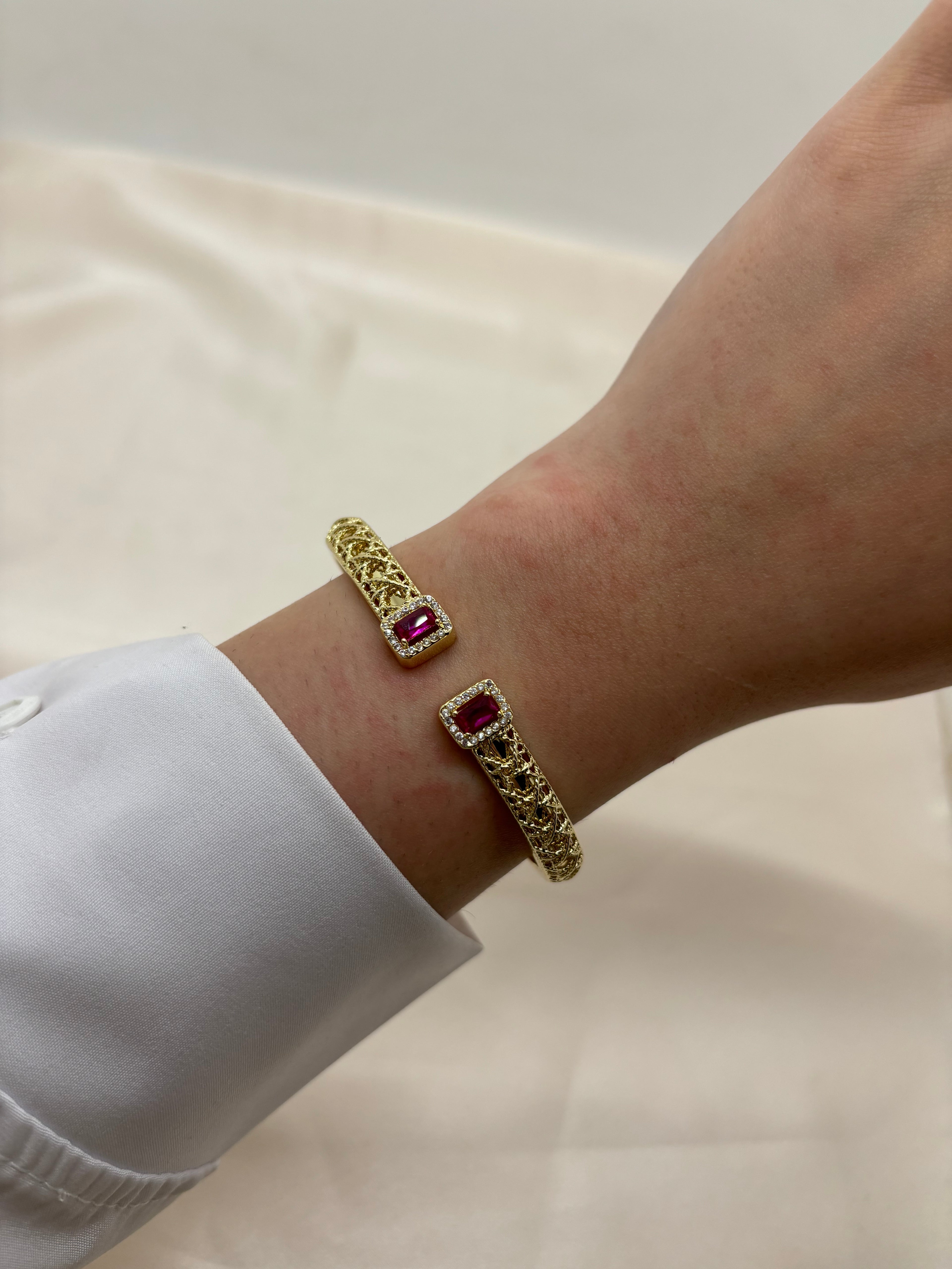 Vintage cubic colorful bangle