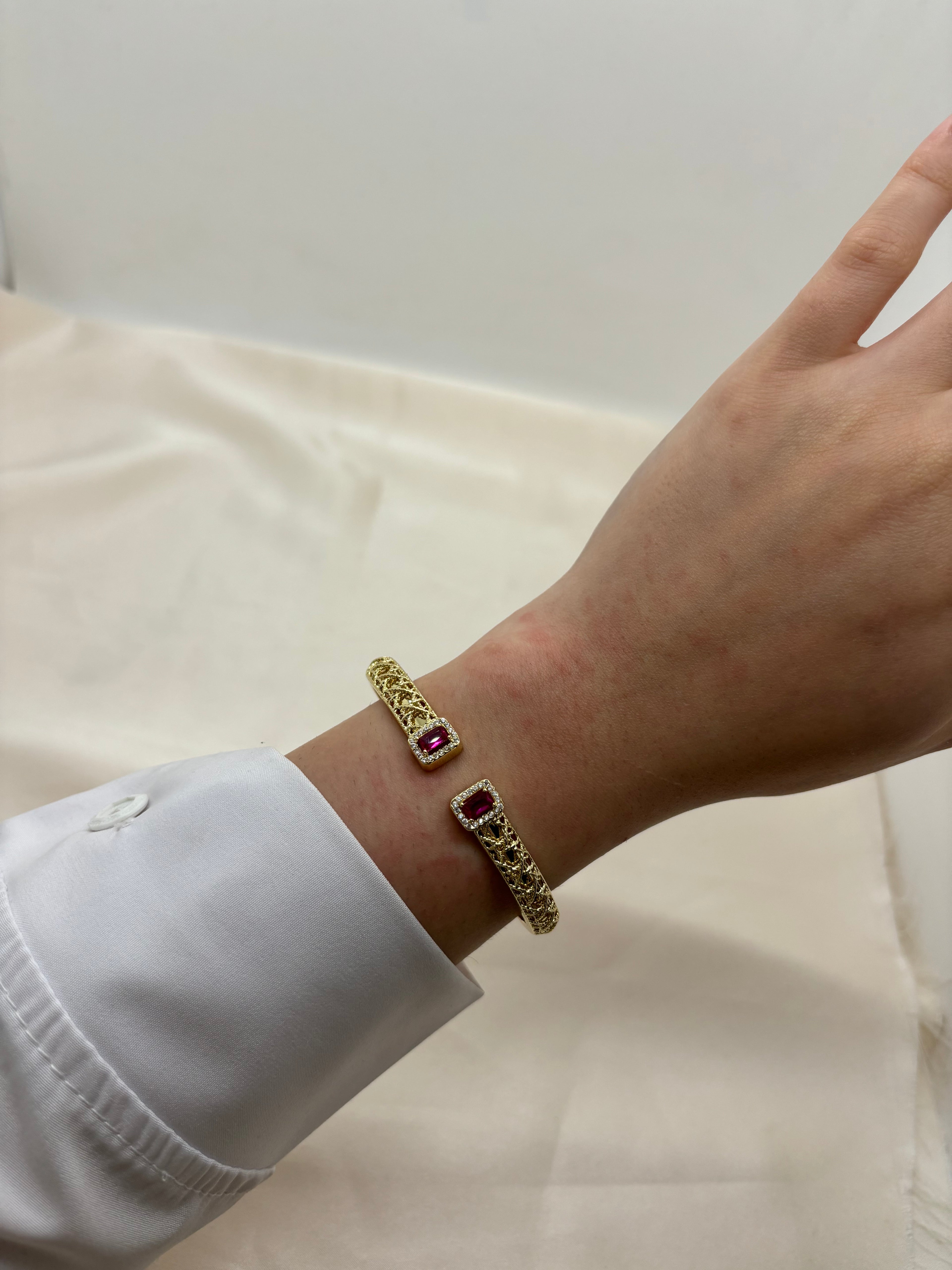Vintage cubic colorful bangle