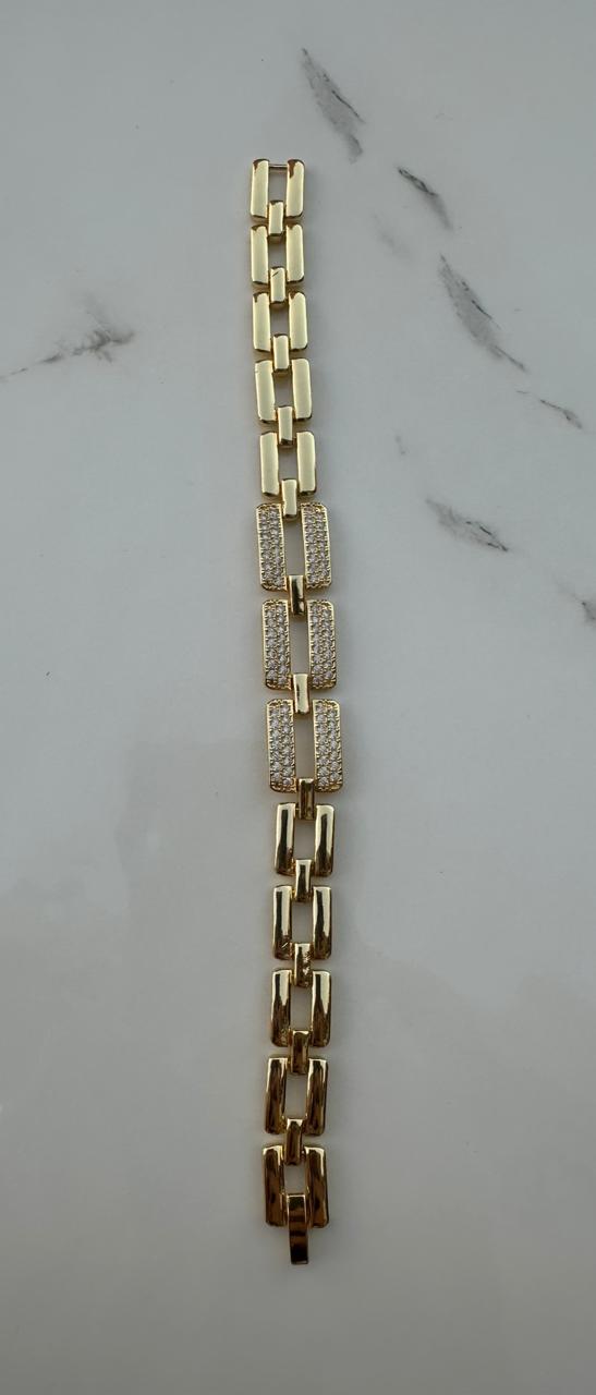 Rectangular zircon bracelet